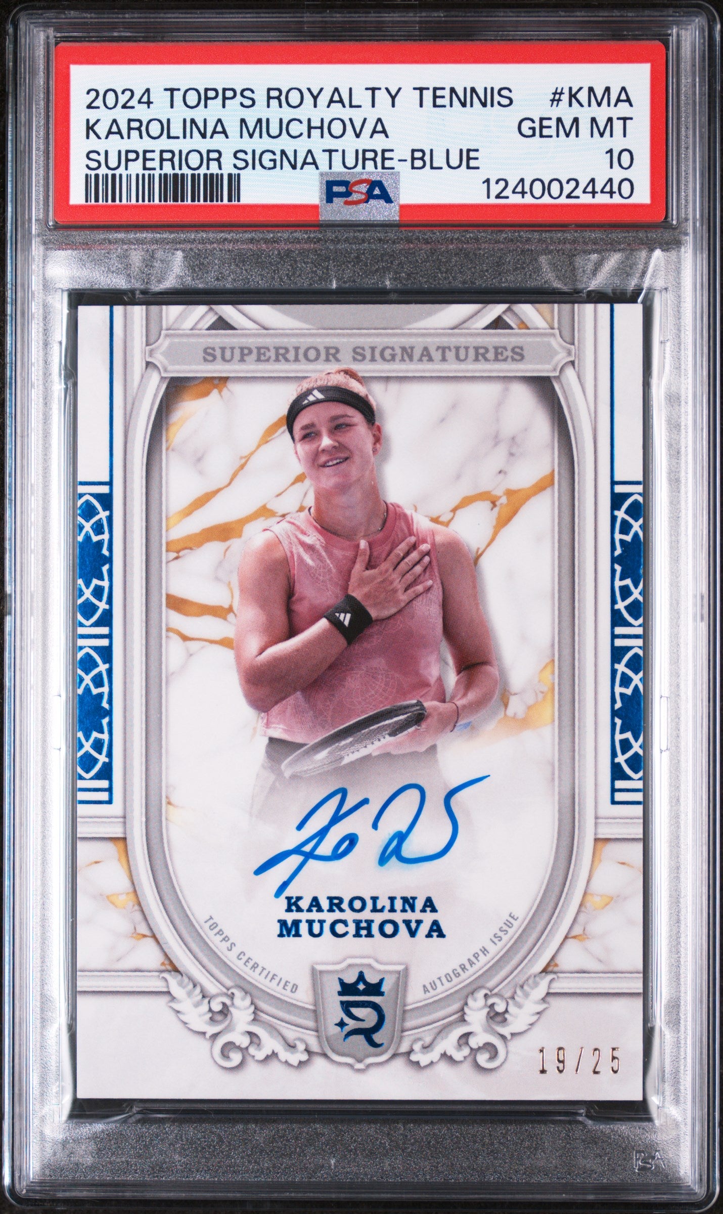 2024 Topps Royalty Tennis Superior Signatures Blue Karolina Muchova #KMA /25 PSA 10