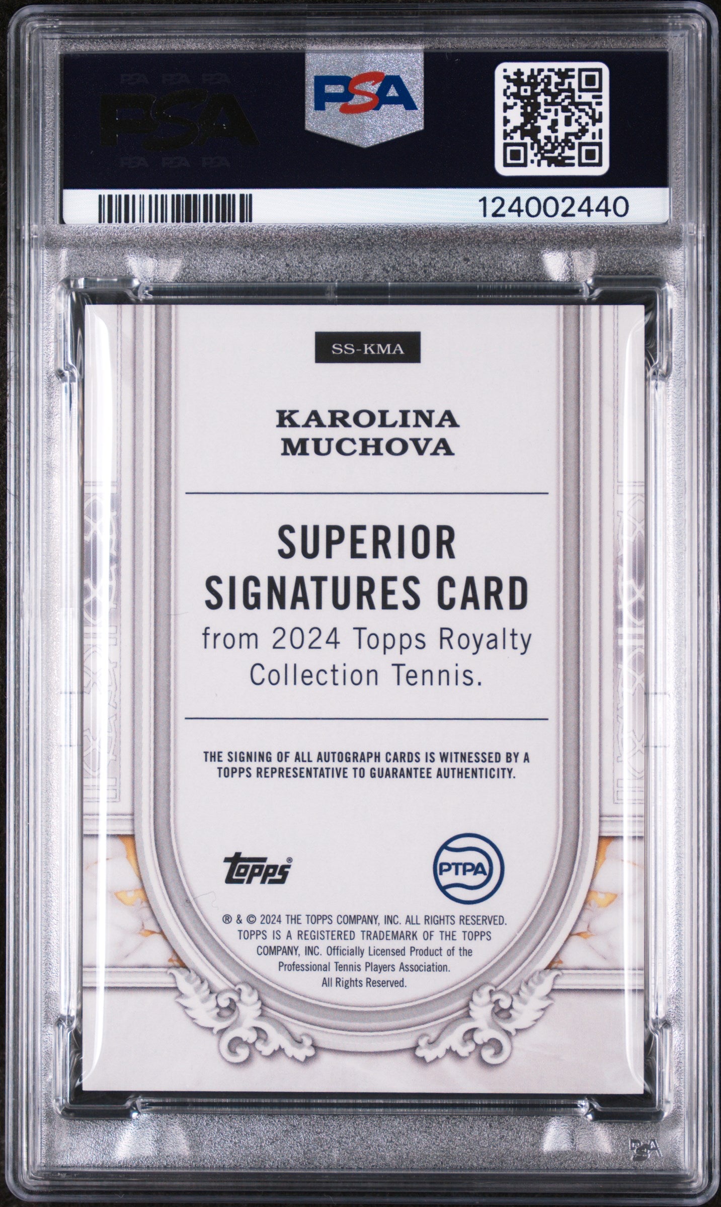 2024 Topps Royalty Tennis Superior Signatures Blue Karolina Muchova #KMA /25 PSA 10
