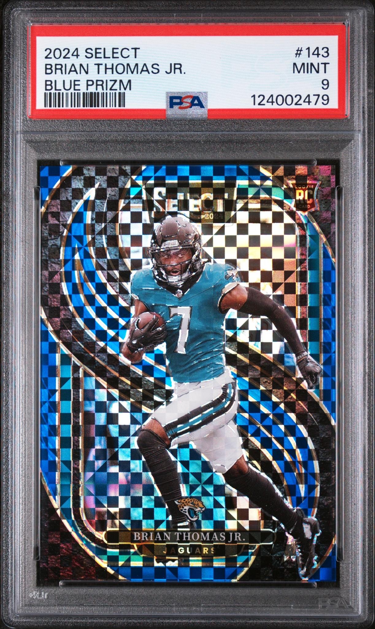 2024 Panini Select Prizm Blue Brian Thomas Jr. #143 /175 PSA 9
