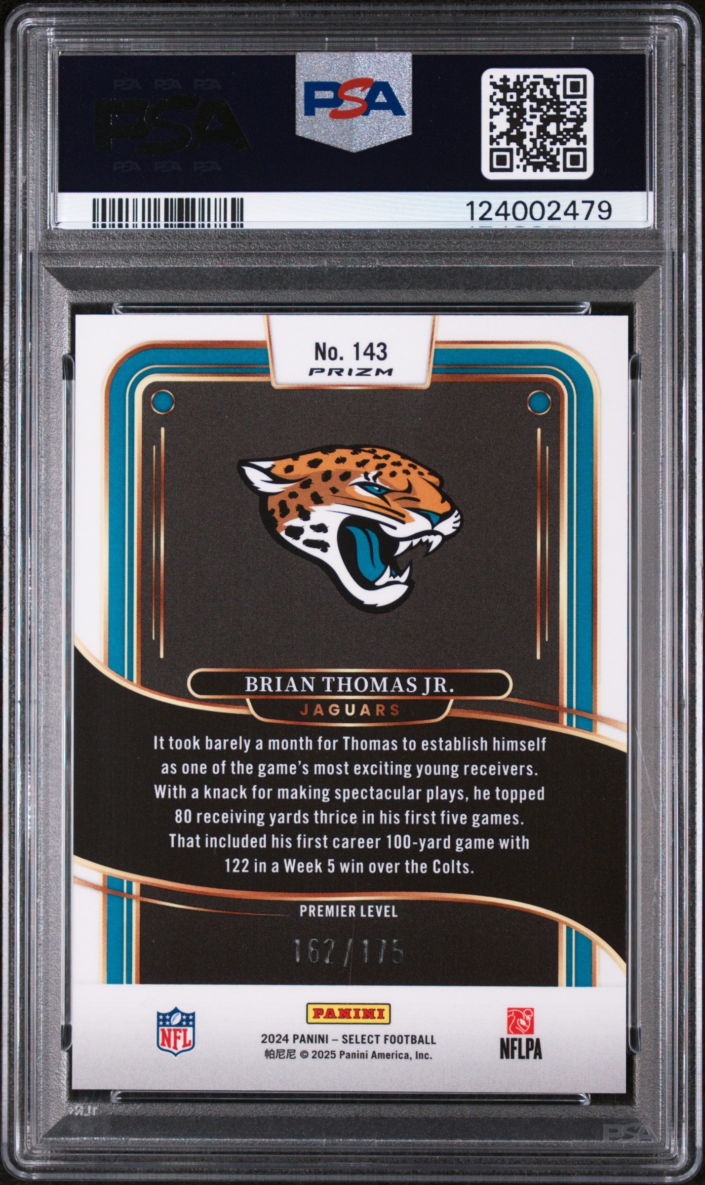 2024 Panini Select Prizm Blue Brian Thomas Jr. #143 /175 PSA 9