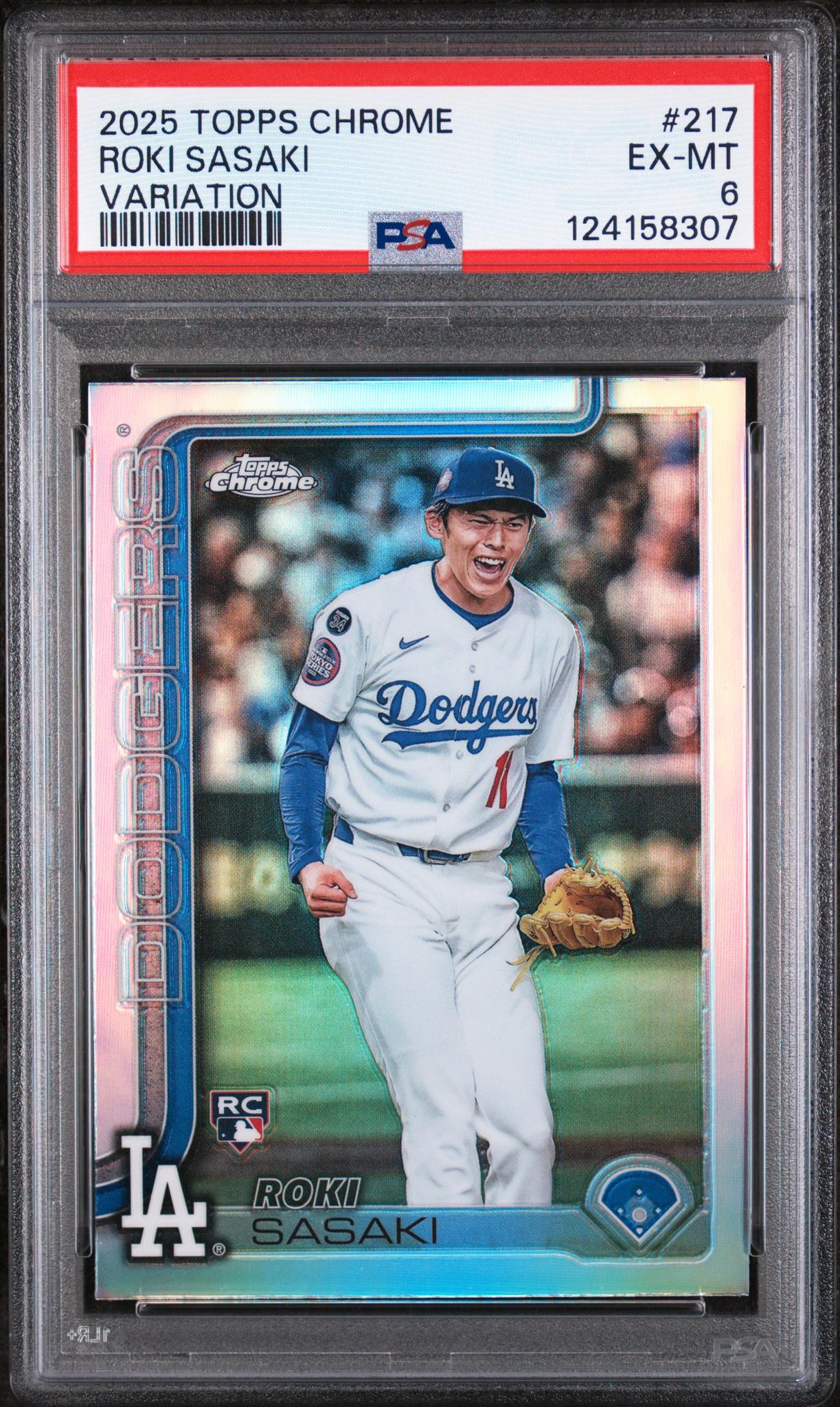 2025 Topps Chrome Variation Roki Sasaki #217 PSA 6