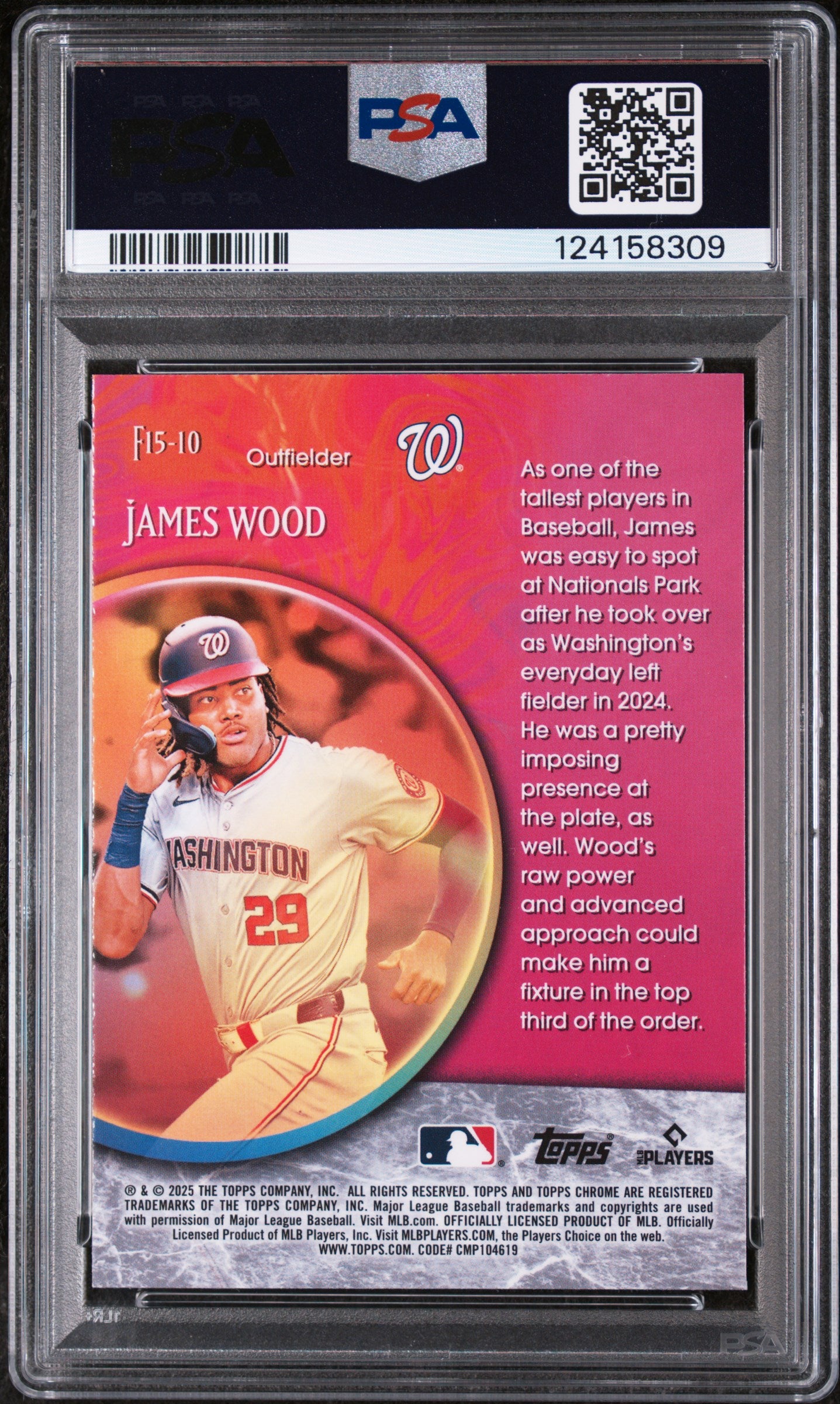 2025 Topps Chrome James Wood #F15-10 PSA 10