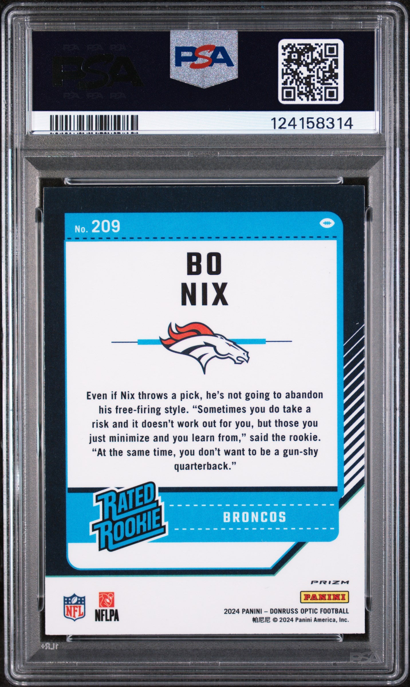 2024 Optic Stars Bo Nix #209 PSA 9