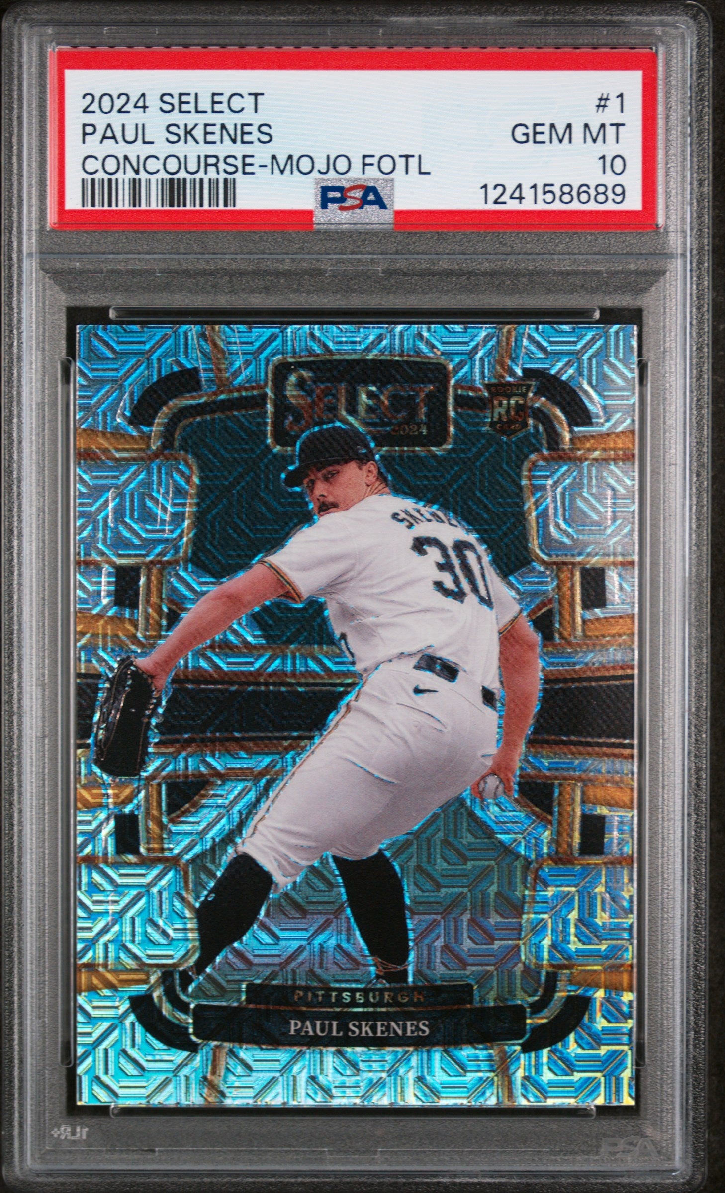 2024 Panini Select Concourse Mojo Prizm Fotl Paul Skenes #1 /6 PSA 10