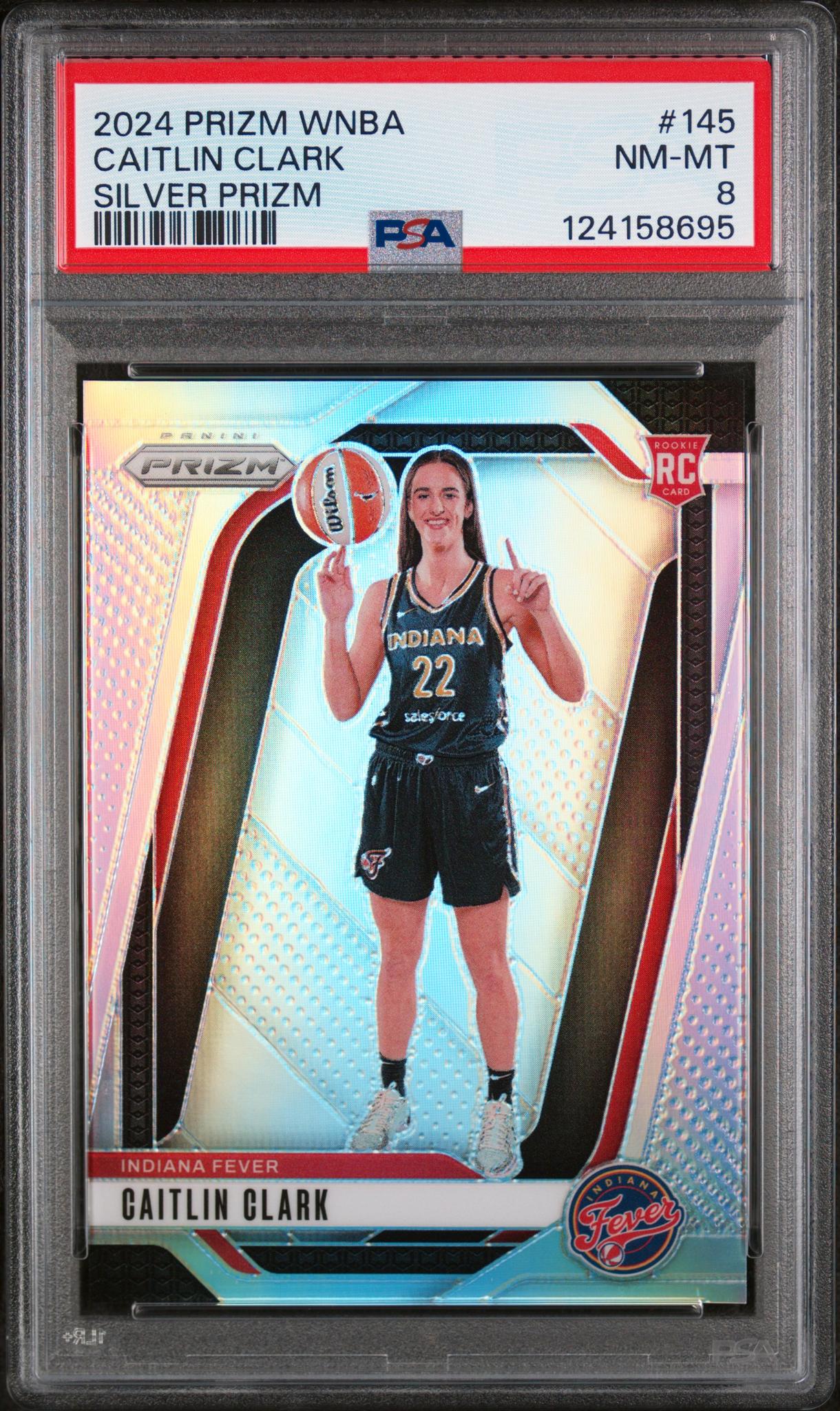 2024 Panini Prizm WNBA Silver Prizm Caitlin Clark #145 PSA 8
