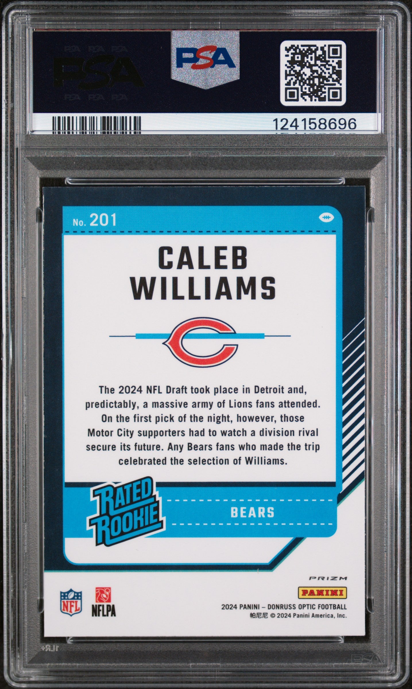 2024 Donruss Optic Green Hyper Caleb Williams #201 PSA 10