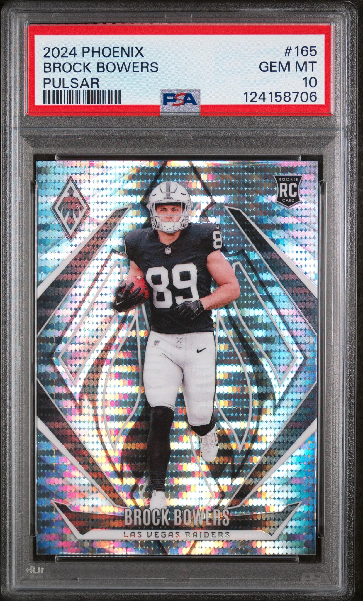 2024 Panini Phoenix Pulsar Brock Bowers #165 /200 PSA 10
