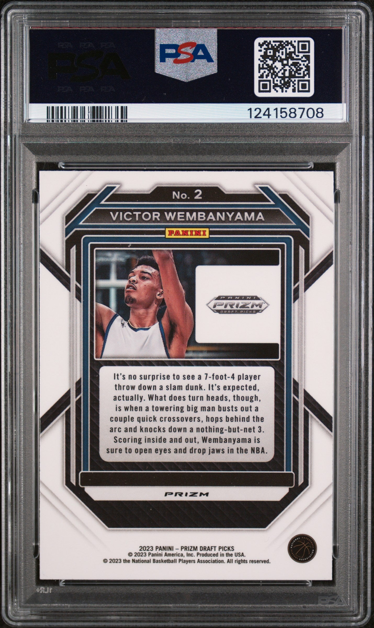 2023 Panini Prizm Draft Picks Purple Wave Prizm Victor Wembanyama #2 PSA 10