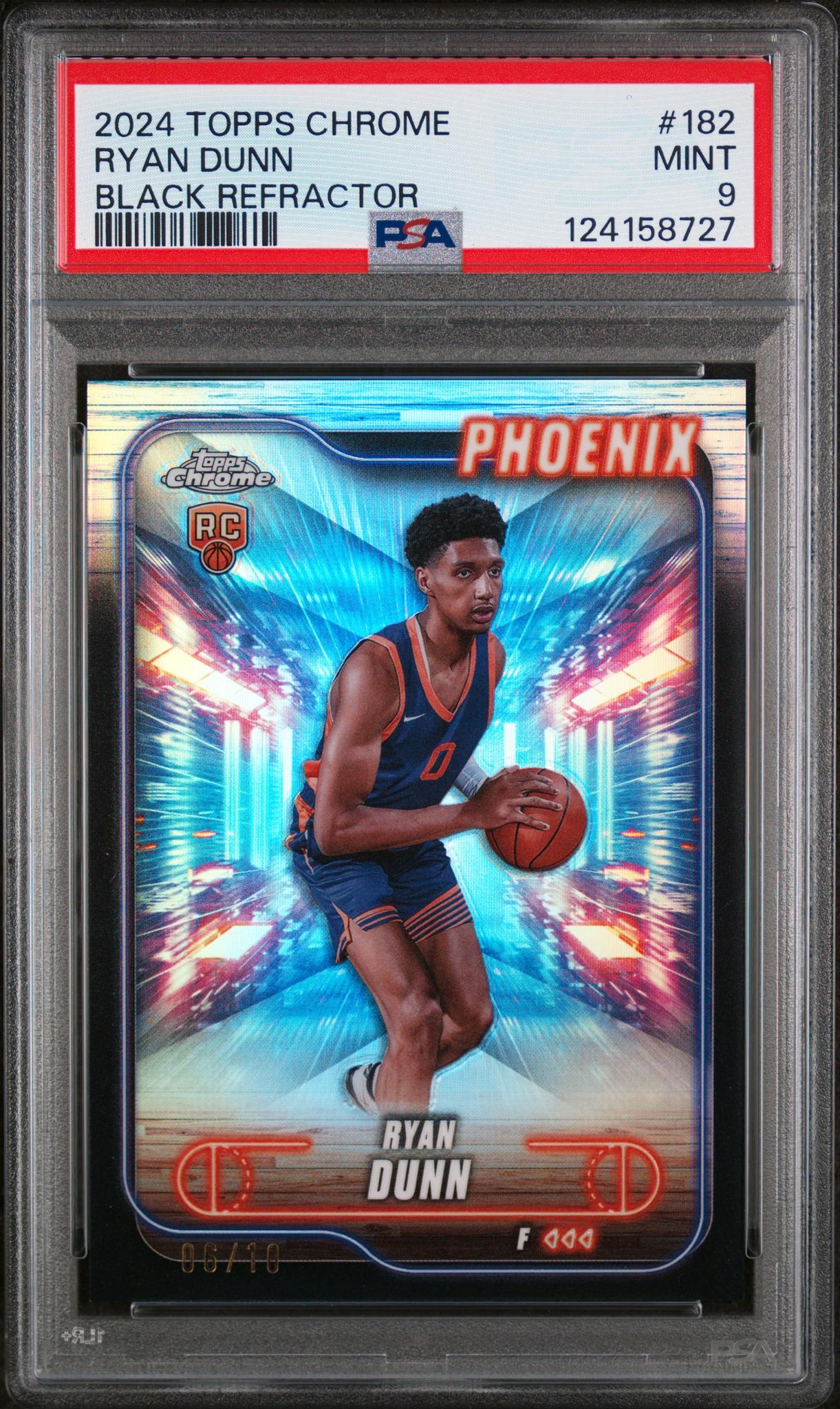 2024 Topps Chrome Black Refractor Ryan Dunn #182 /10 PSA 9
