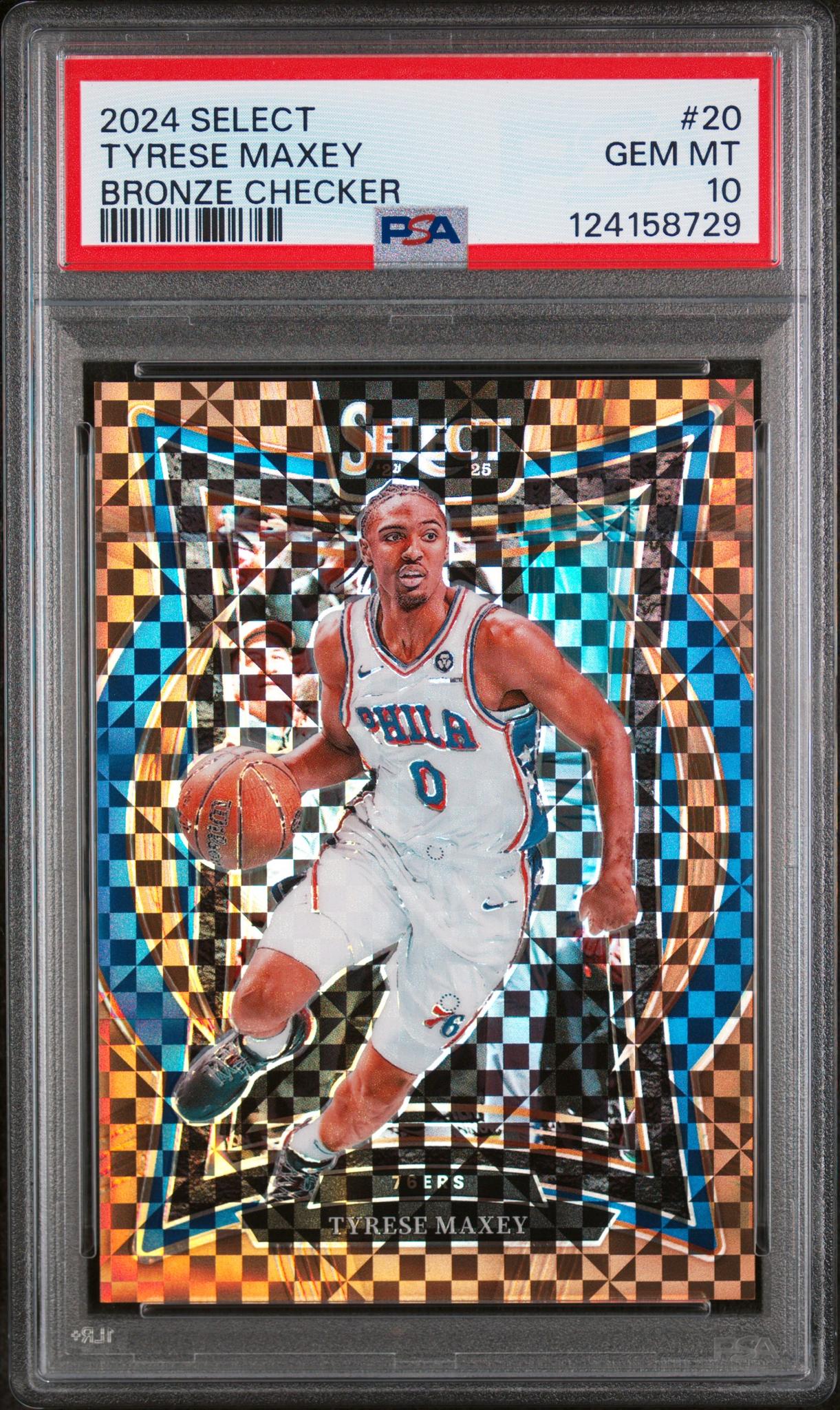 2024 Panini Select Bronze Checker Tyrese Maxey #20 /49 PSA 10