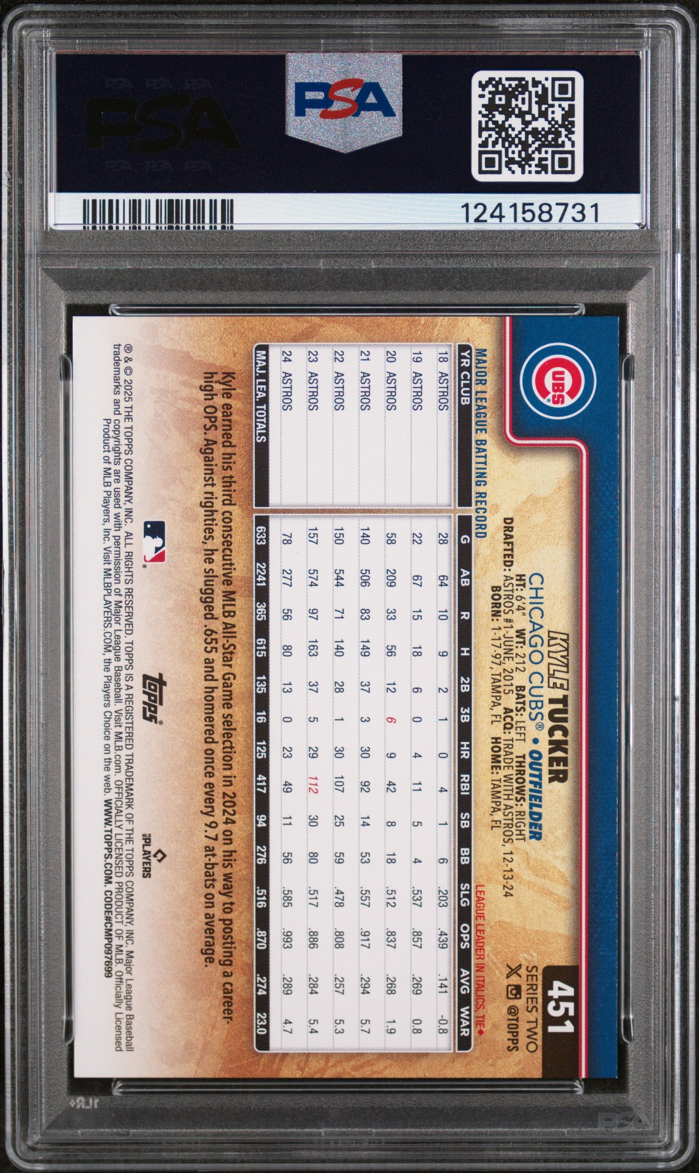 2025 Topps Golden Mirror Kyle Tucker #451 PSA 9