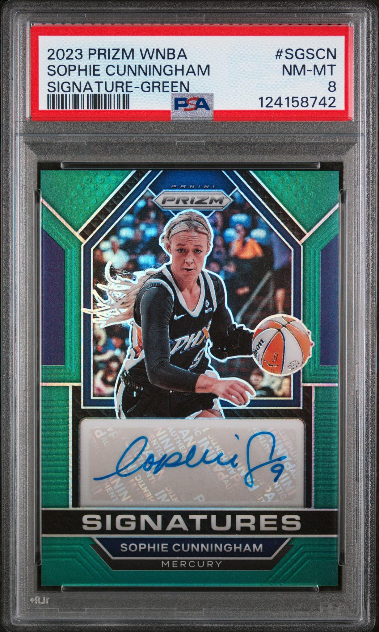 2023 Panini Prizm WNBA Signatures Green Sophie Cunningham #SGSCN PSA 8