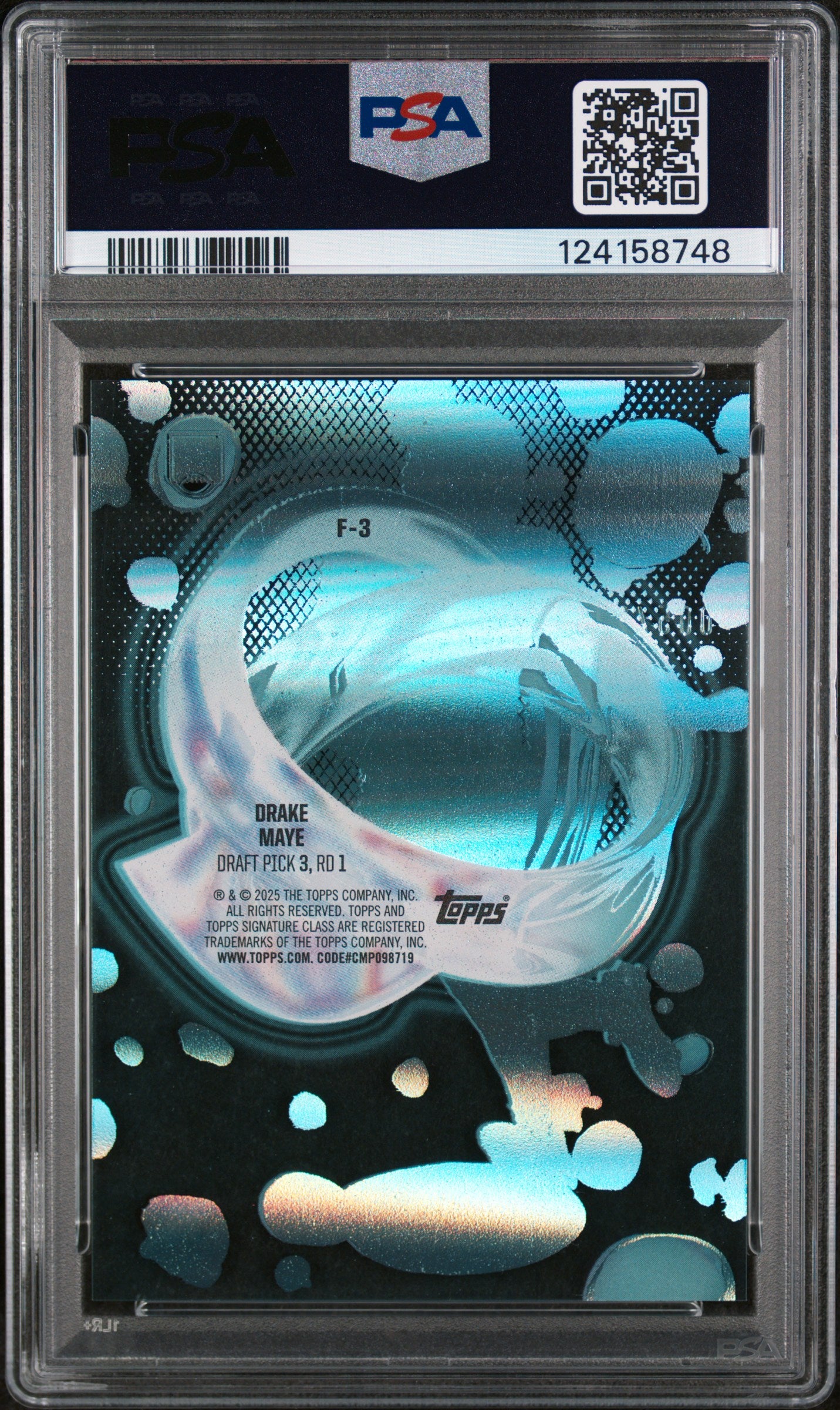 2024 Topps Signature Class Fluidity Teal Drake Maye #F3 /225 PSA 9