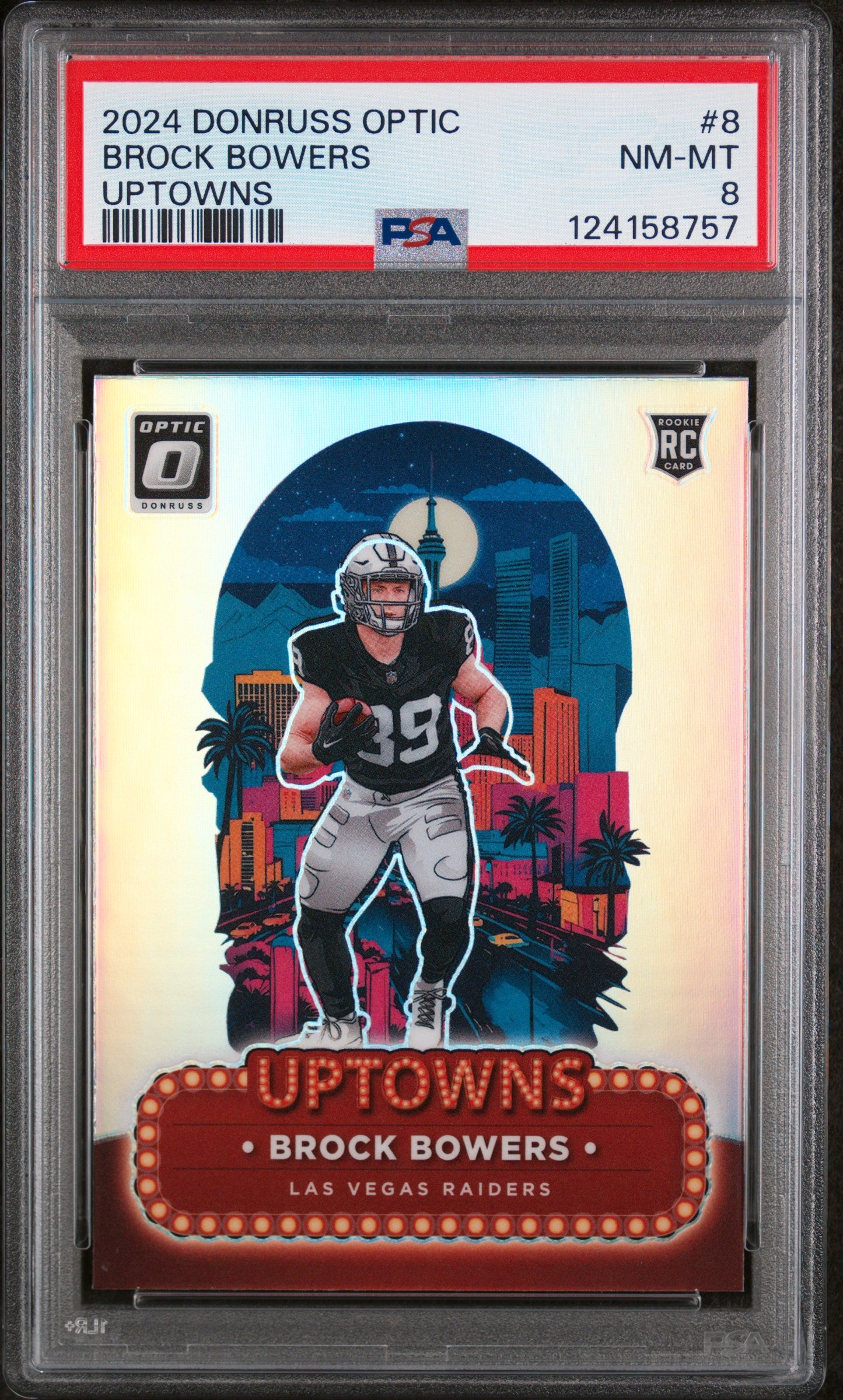 2024 Donruss Optic Uptowns Brock Bowers #8 PSA 8