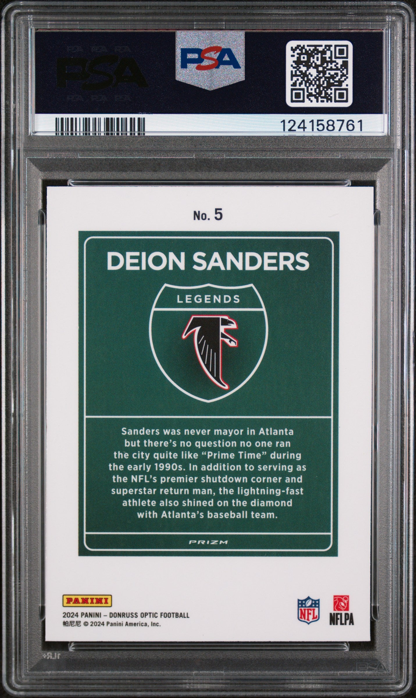 2024 Donruss Optic Downtown Legends Deion Sanders #5 PSA 10