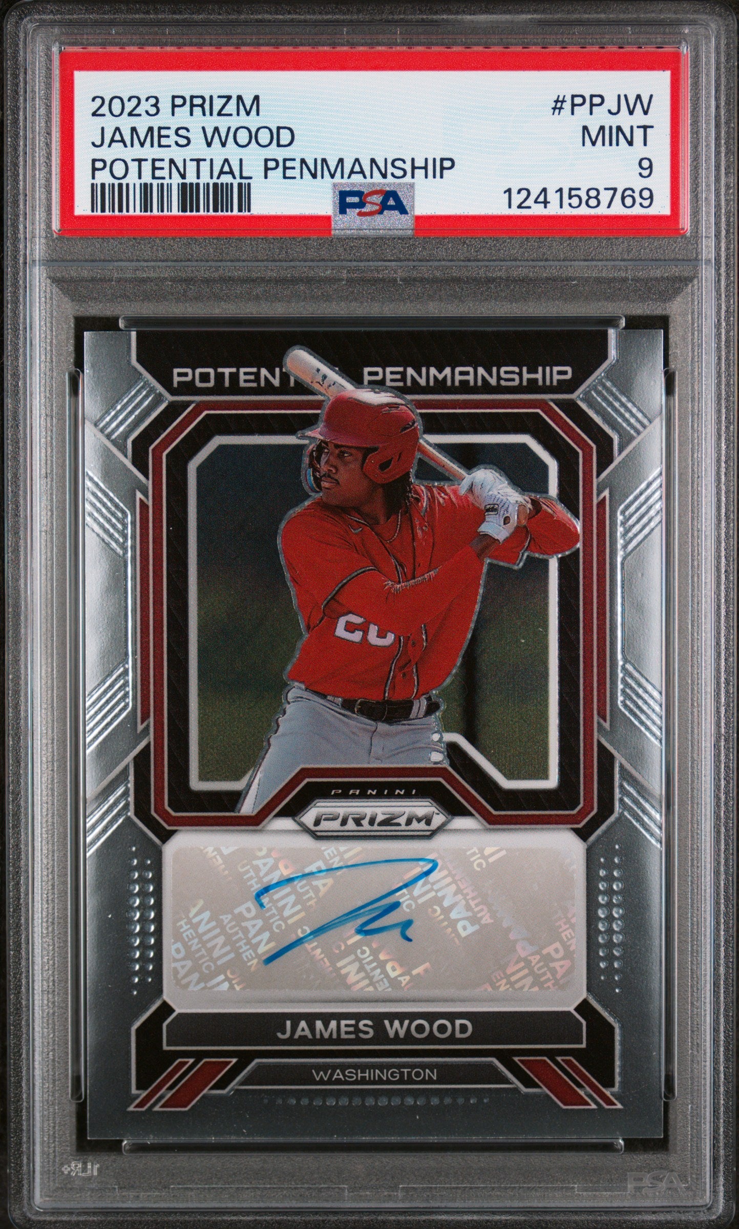 2023 Panini Prizm Potential Penmanship James Wood #PP-JW PSA 9