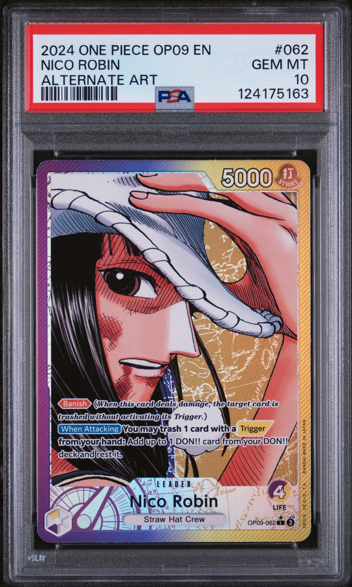 2024 One Piece Emperors In the New World Alternate Art Nico Robin #OP09062 PSA 10