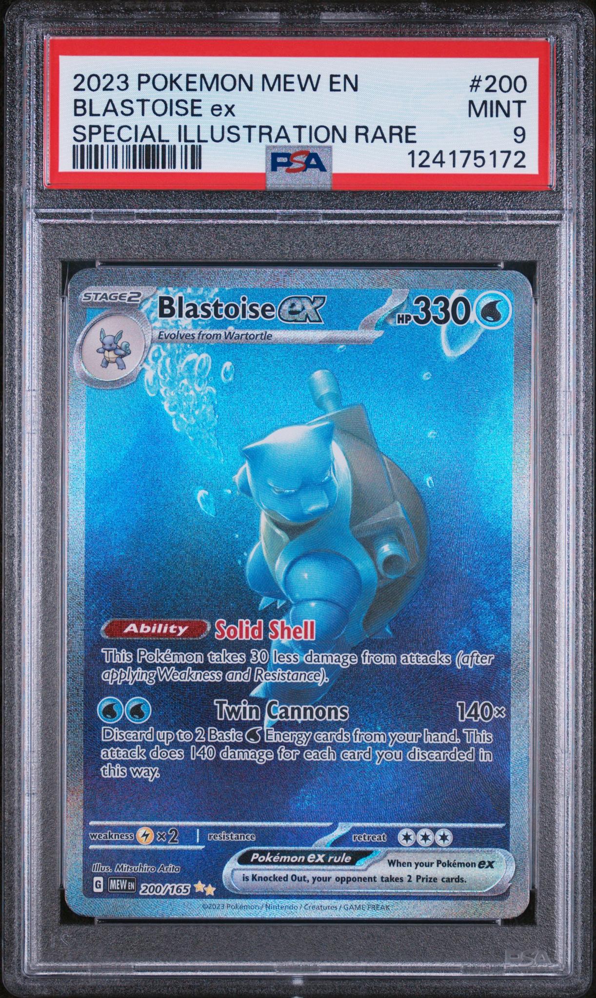 2023 Pokemon Scarlet and Violet 151 Special Illustration Rare Blastoise Ex #200 PSA 9