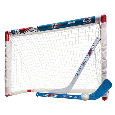 Franklin Sports NHL Colorado Avalanche Mini Hockey Goal Set with Sticks & Ball