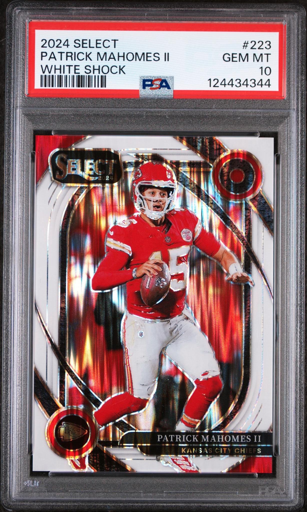 2024 Panini Select White Shock Patrick Mahomes II #223 PSA 10