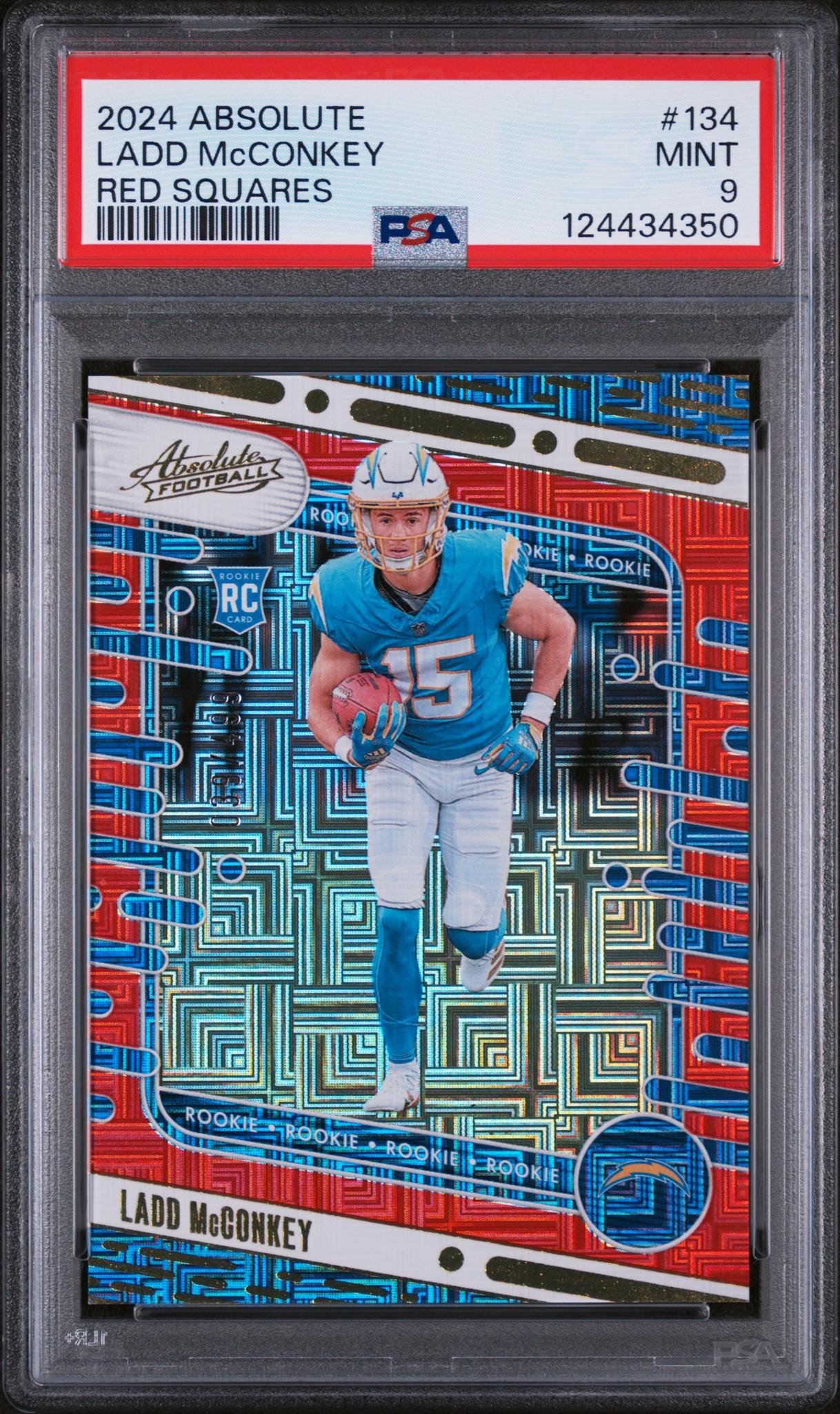 2024 Panini Absolute Red Squares Ladd Mcconkey #134 PSA 9