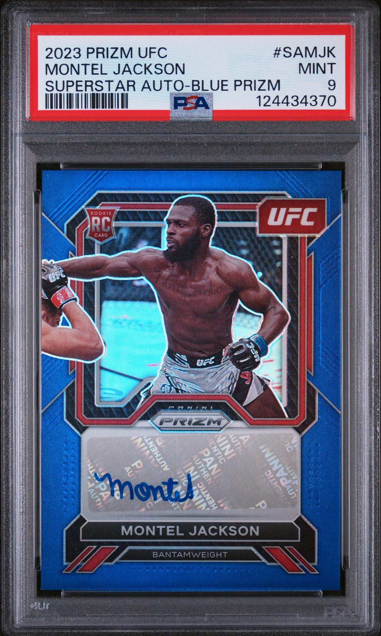 2023 Panini Prizm UFC Superstar Autographs Blue Prizm Monte Jackson #SAMJK /49 PSA 9