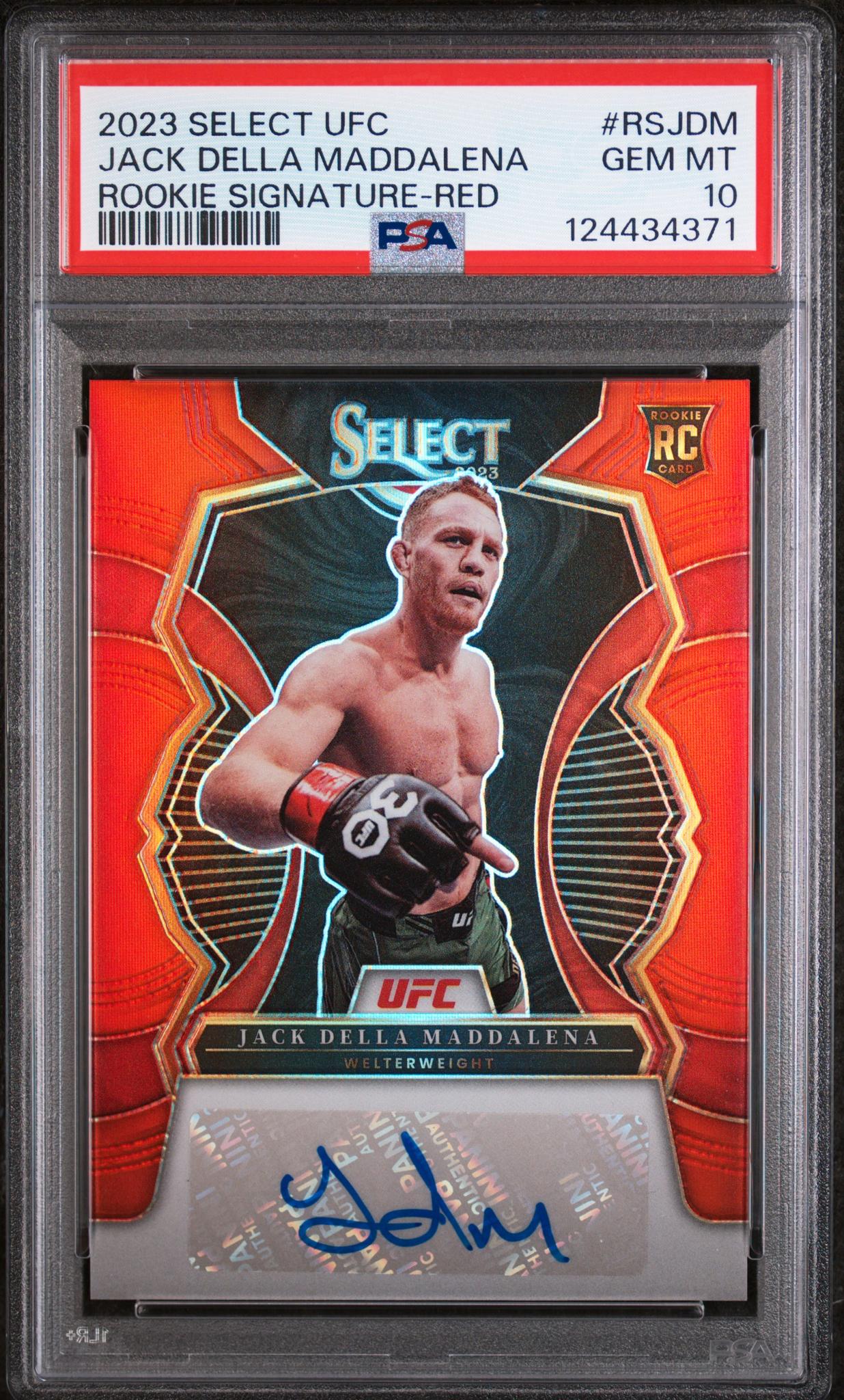 2023 Panini Select UFC Rookie Signatures Red Jack Della Maddalena #RSJDM /99 PSA 10