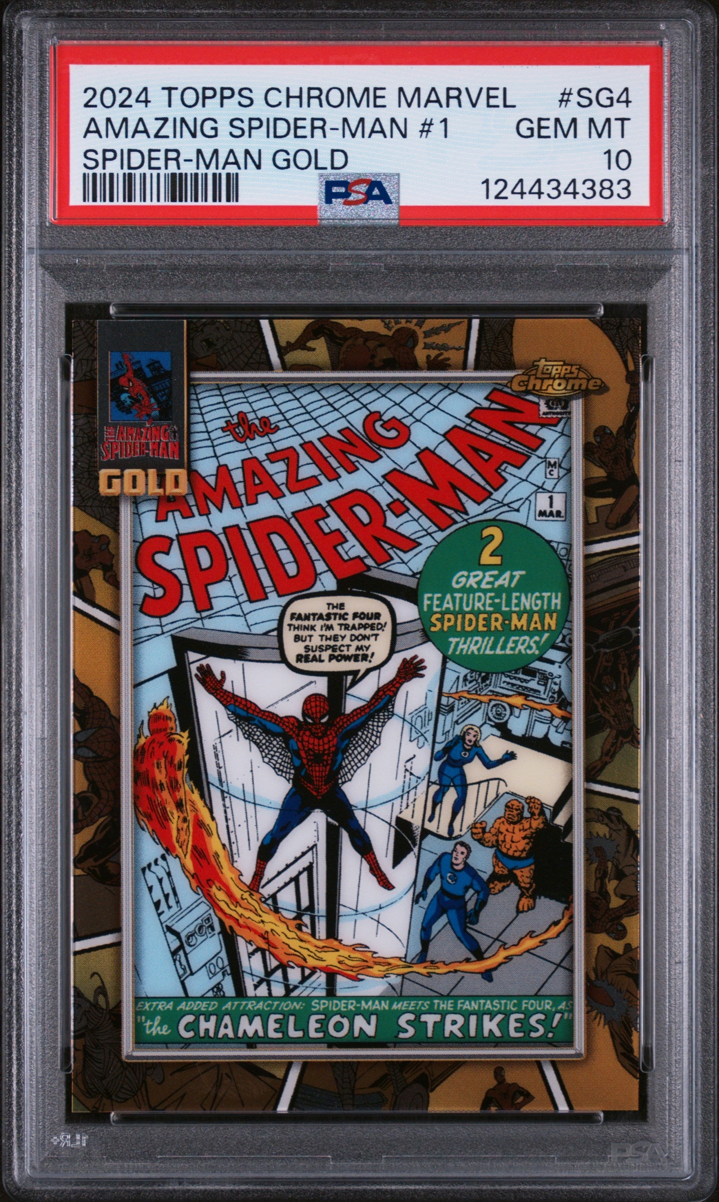 2024 Topps Chrome Marvel Spider-Man Gold Amazing Spider Man #SG4 PSA 10