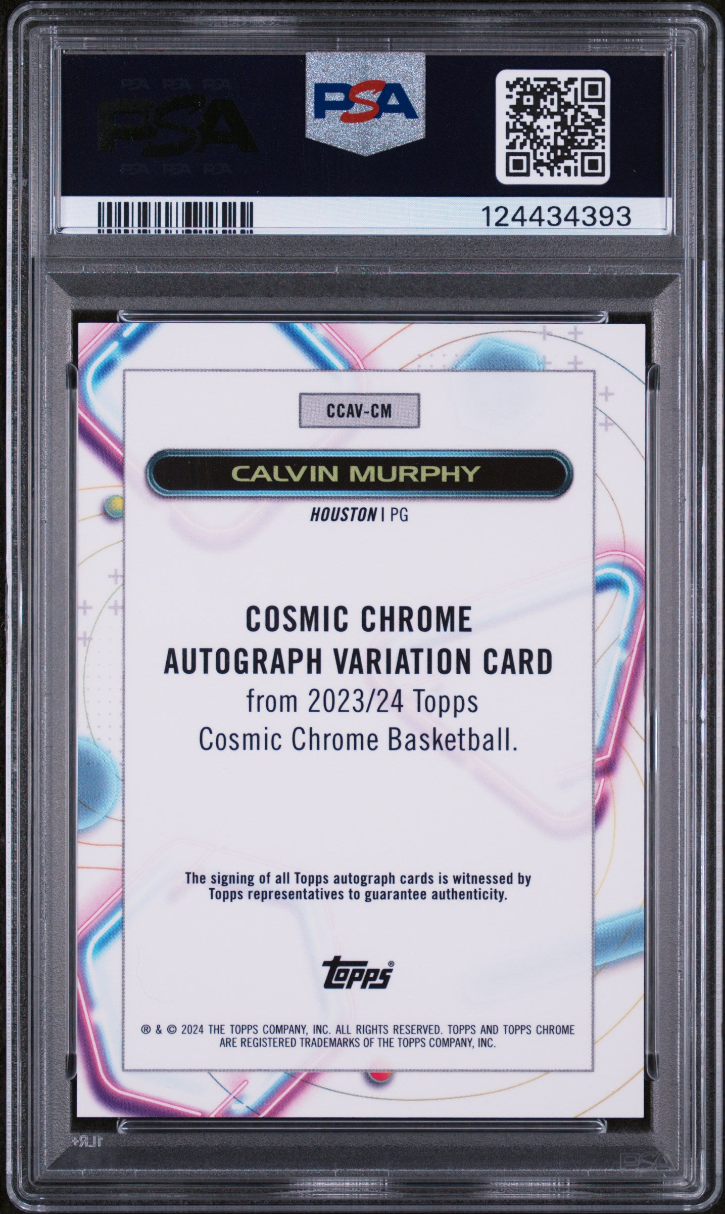 2023 Topps Cosmic Chrome Cosmic Chrome Autograph Orange Galactic Calvin Murphy #CM /25 PSA 10