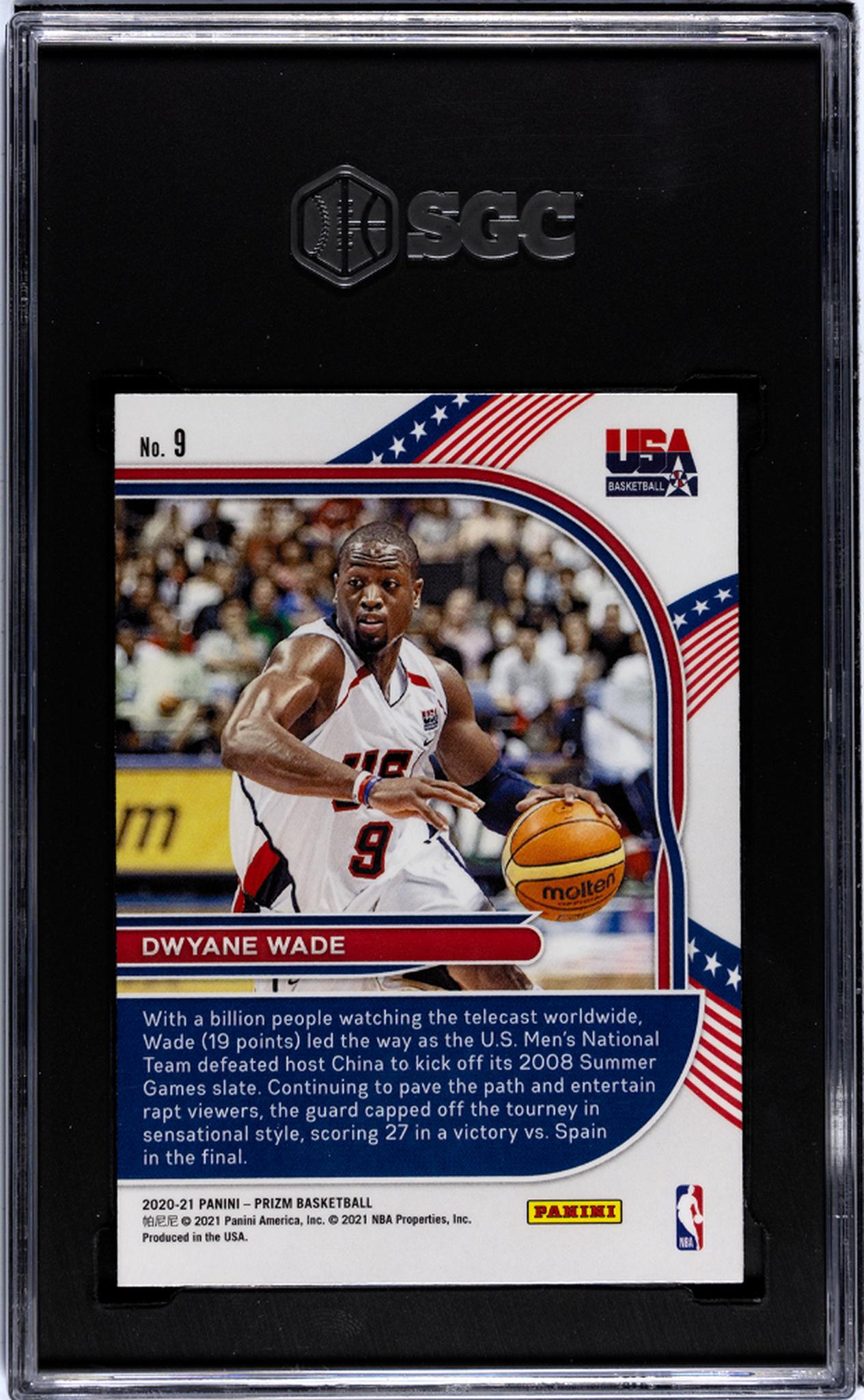 2020-21 Panini Prizm #9 Dwyane Wade USA Basketball SGC 9