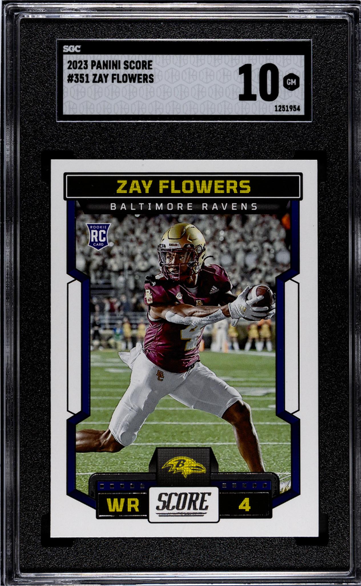 2023 Panini Score #351 Zay Flowers  Rookie  SGC 10