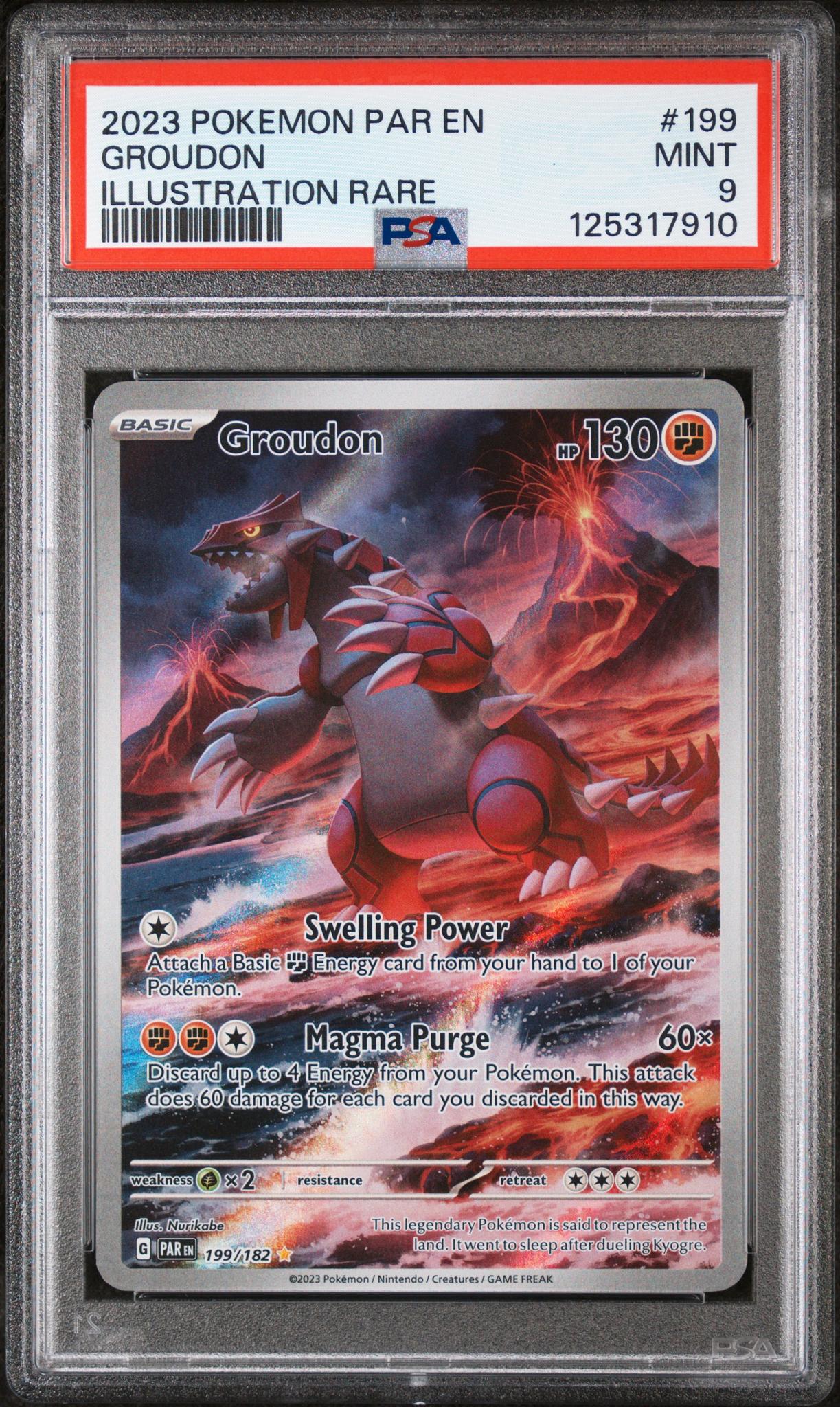2023 Pokemon Paradox Rift Illustration Rare Groudon #199 PSA 9