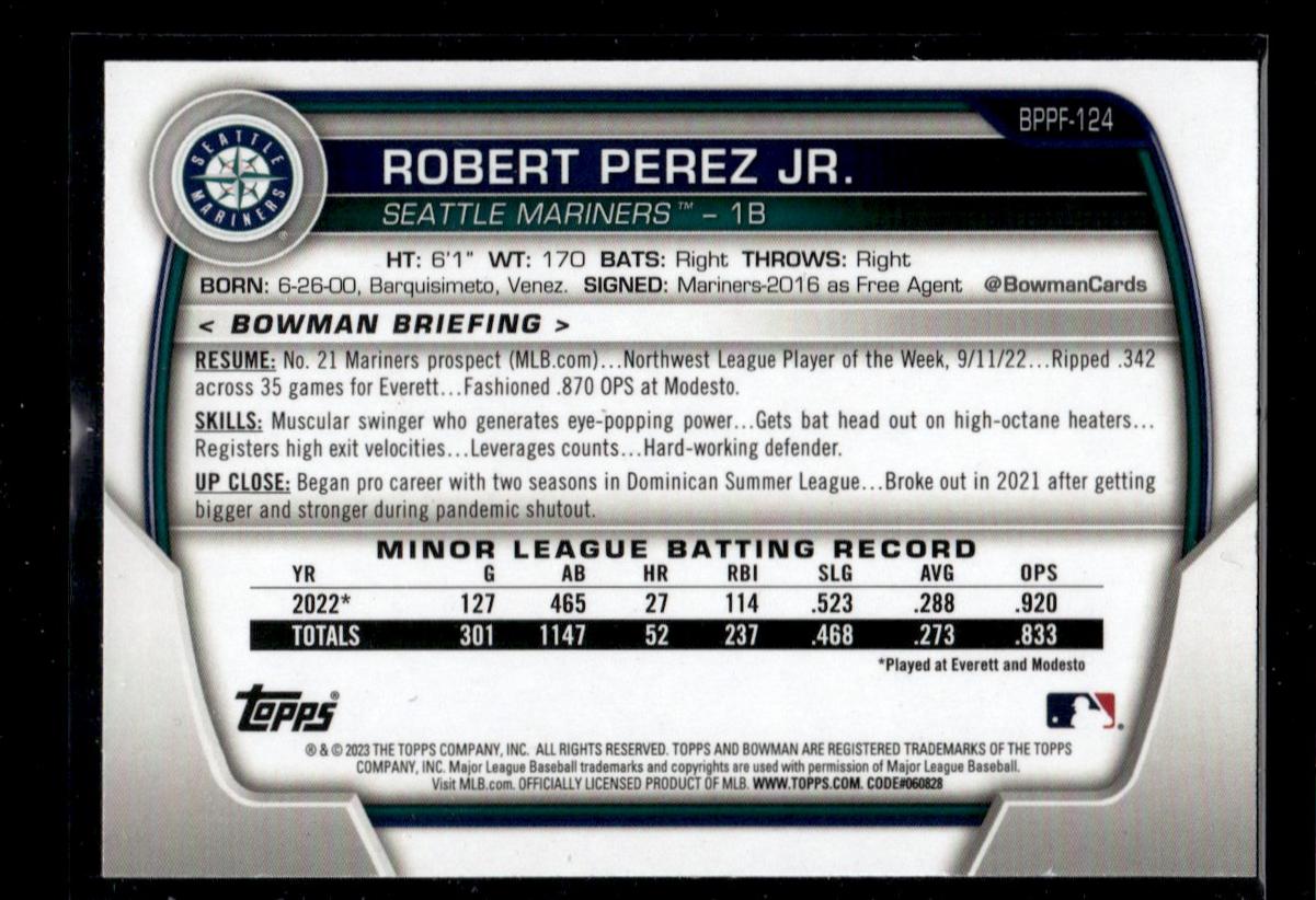 2023 Bowman 1st Edition Red Robert Perez Jr. #BPPF-124 /5