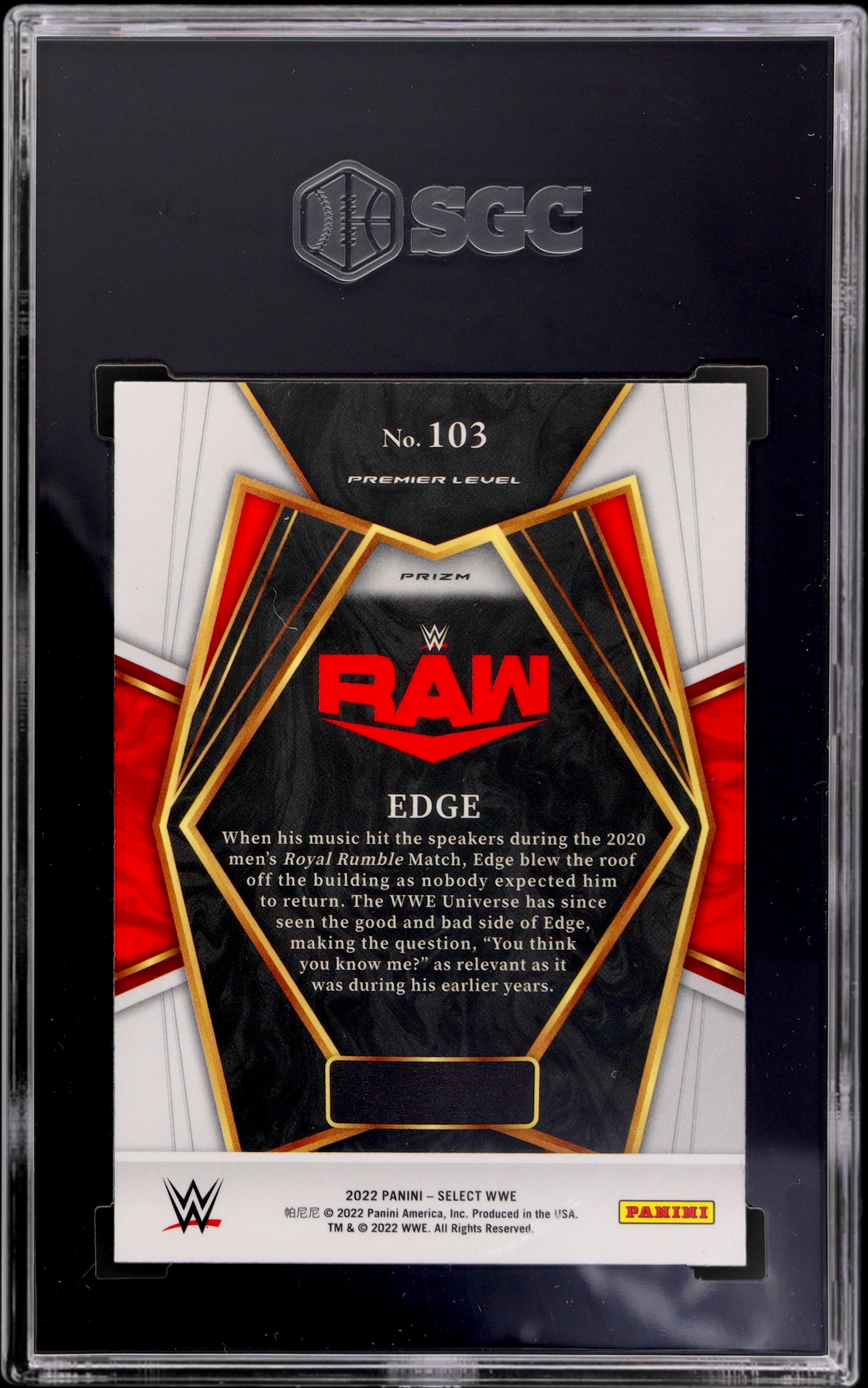 2022 Panini Select WWE Edge #103 Silver Prizm SGC 10