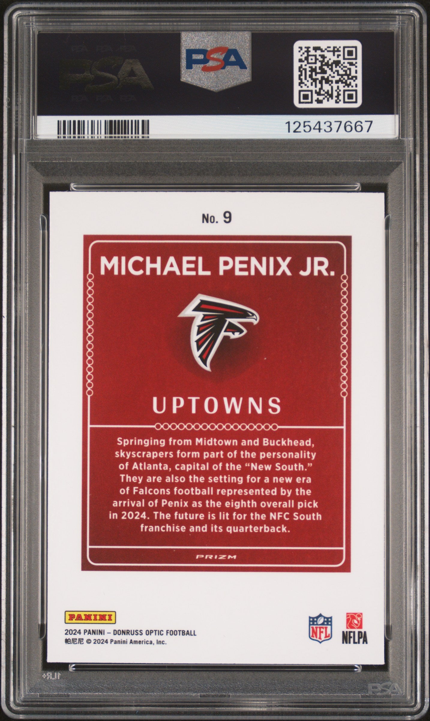 2024 Donruss Optic Uptowns Michael Penix Jr. #9 PSA 10