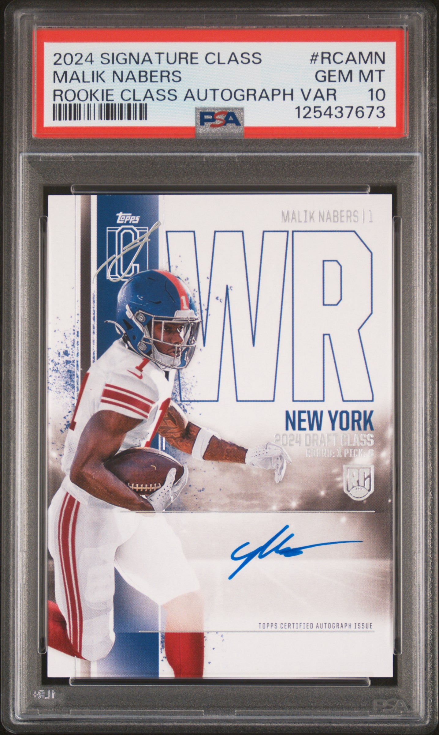 2024 Topps Signature Class Malik Nabers #RCA-MN PSA 10
