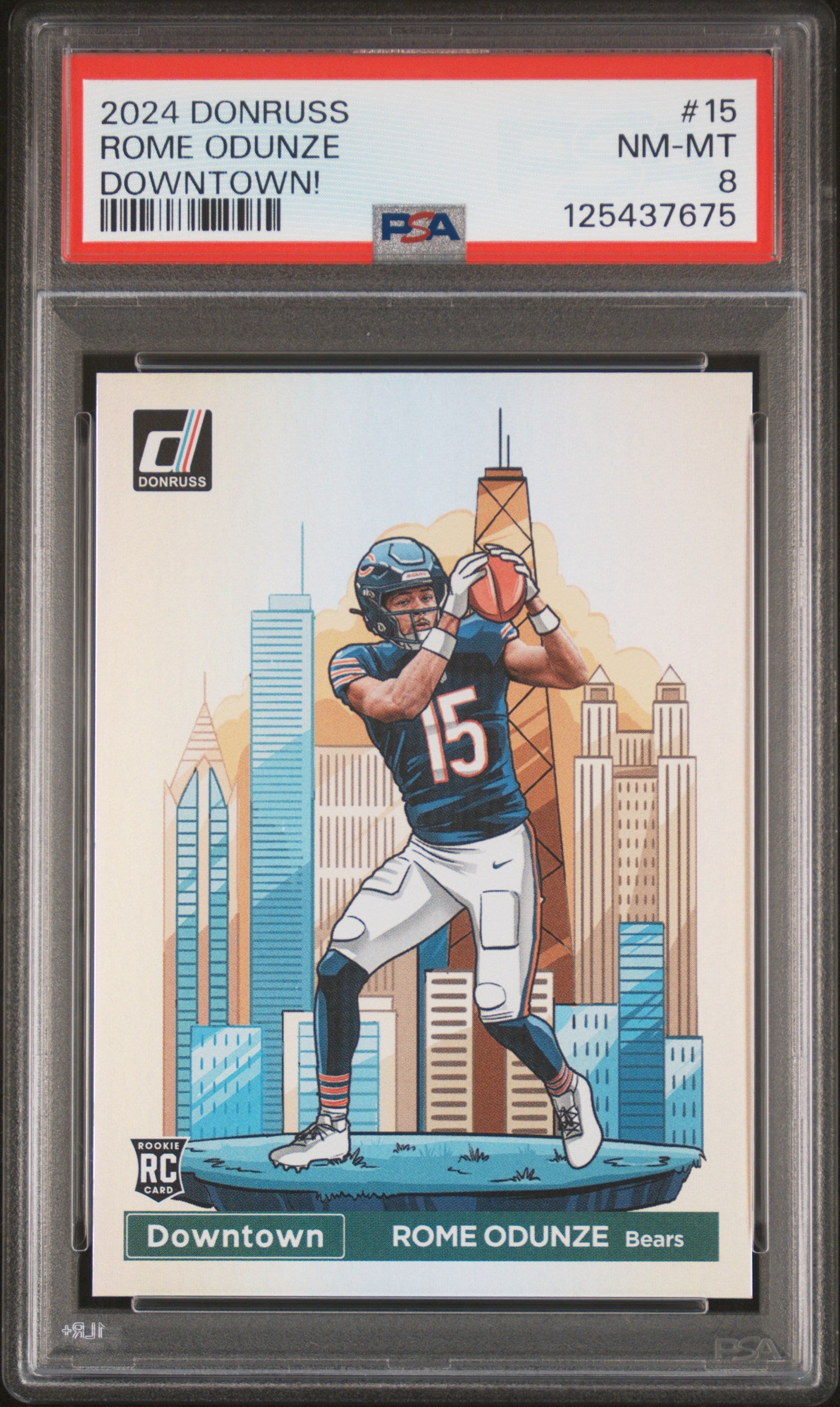 2024 Donruss Downtown Rome Odunze #15 PSA 8