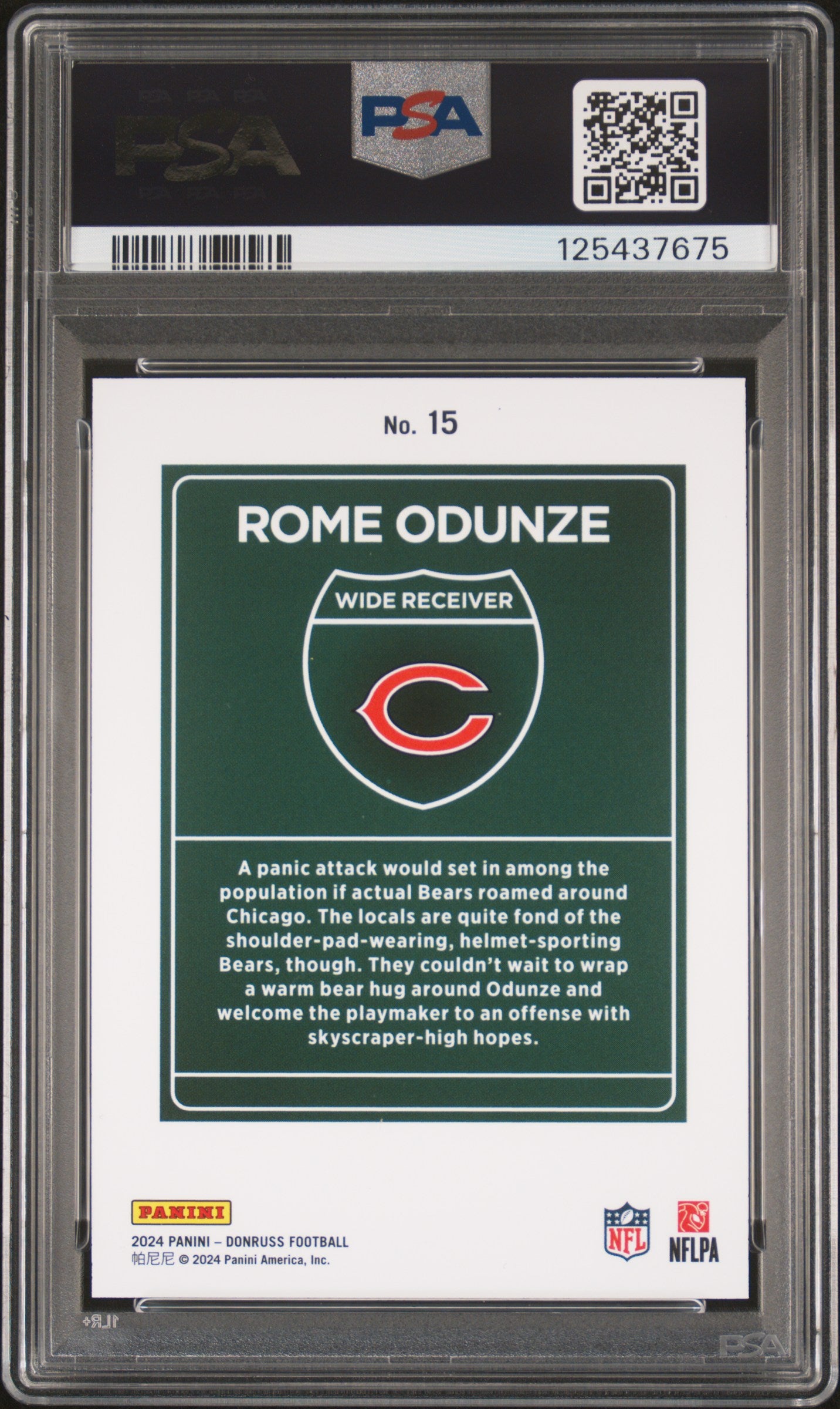 2024 Donruss Downtown Rome Odunze #15 PSA 8