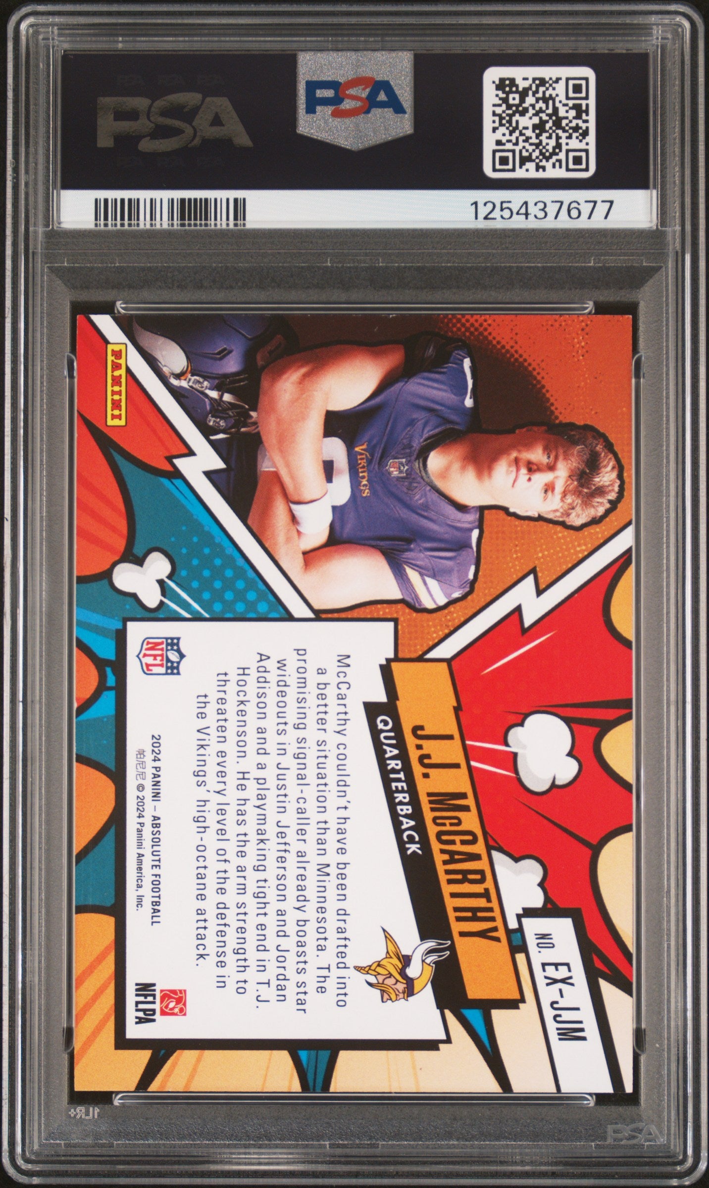 2024 Panini Absolute JJ Mccarthy #EX-JMY PSA 8