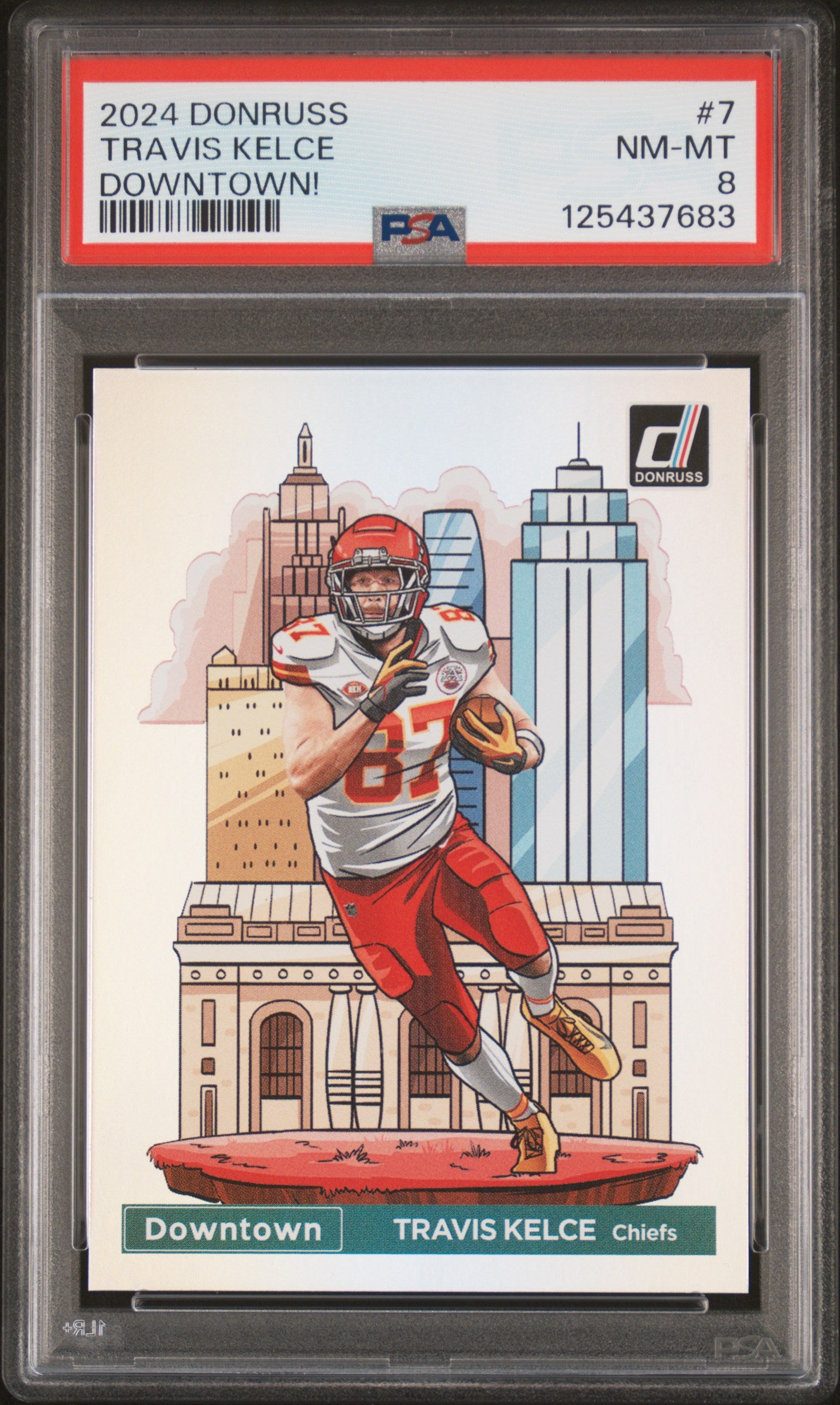 2024 Donruss Downtown! Travis Kelce #7 PSA 8