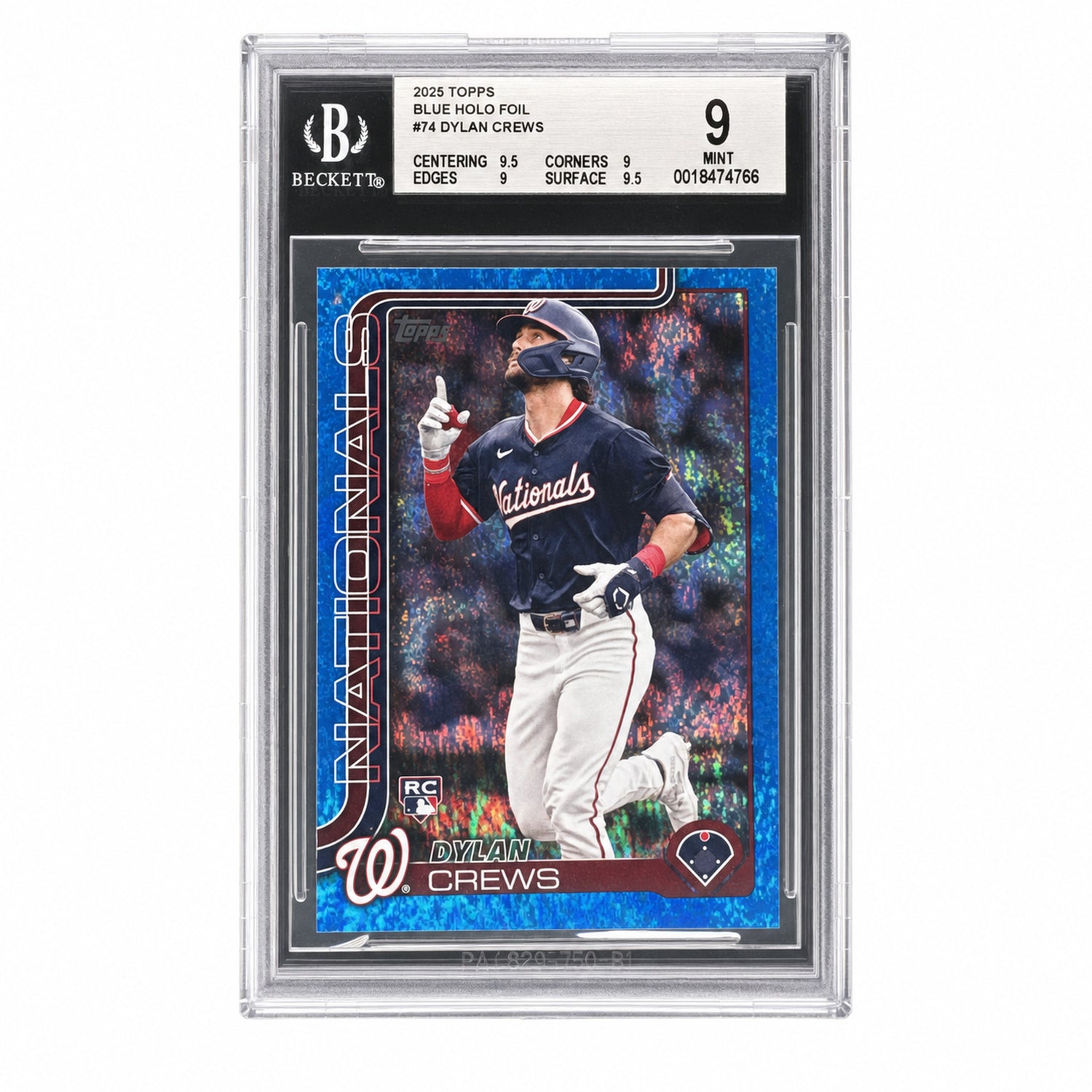 2025 Topps Dylan Crews #74 Blue Holo Foil /150 Rookie RC BGS 9