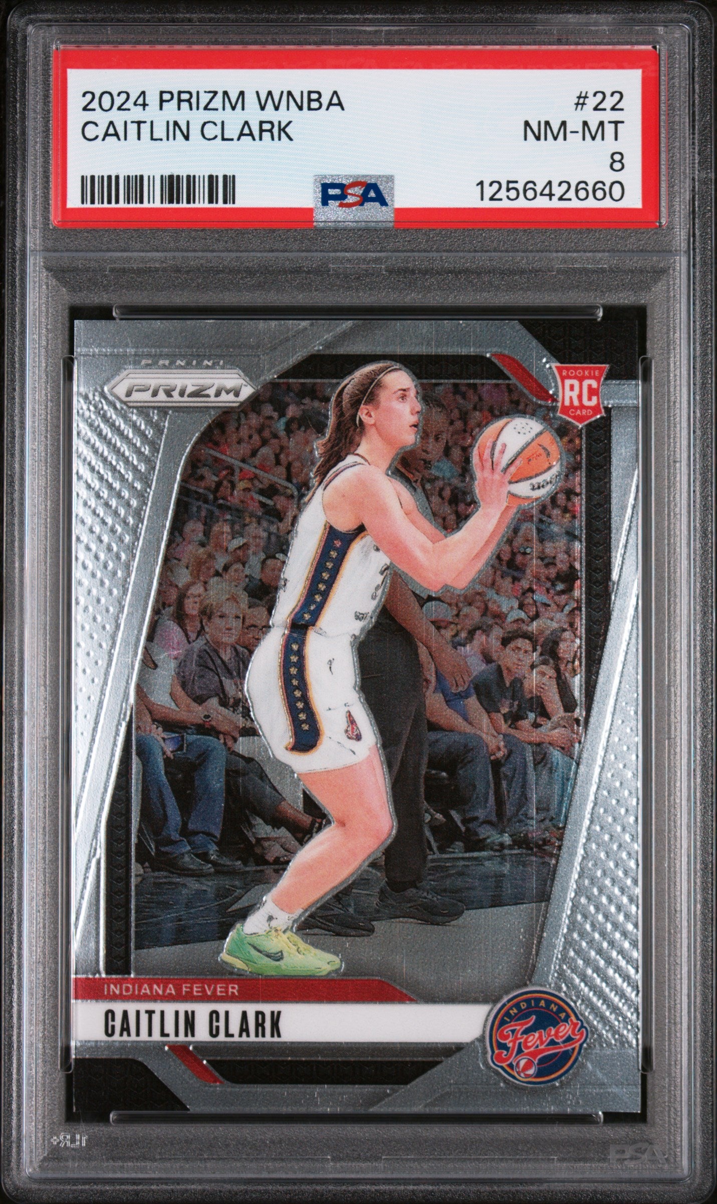 2024 Panini Prizm WNBA Caitlin Clark #22 PSA 8