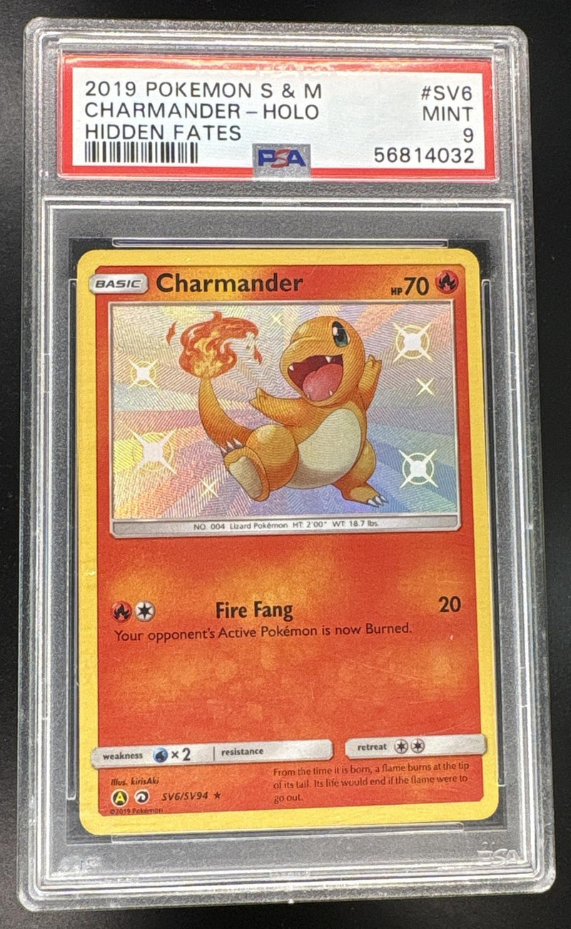 2019 Pokemon Sun and Moon Hidden Fates Holo Charmander #SV6 PSA 9