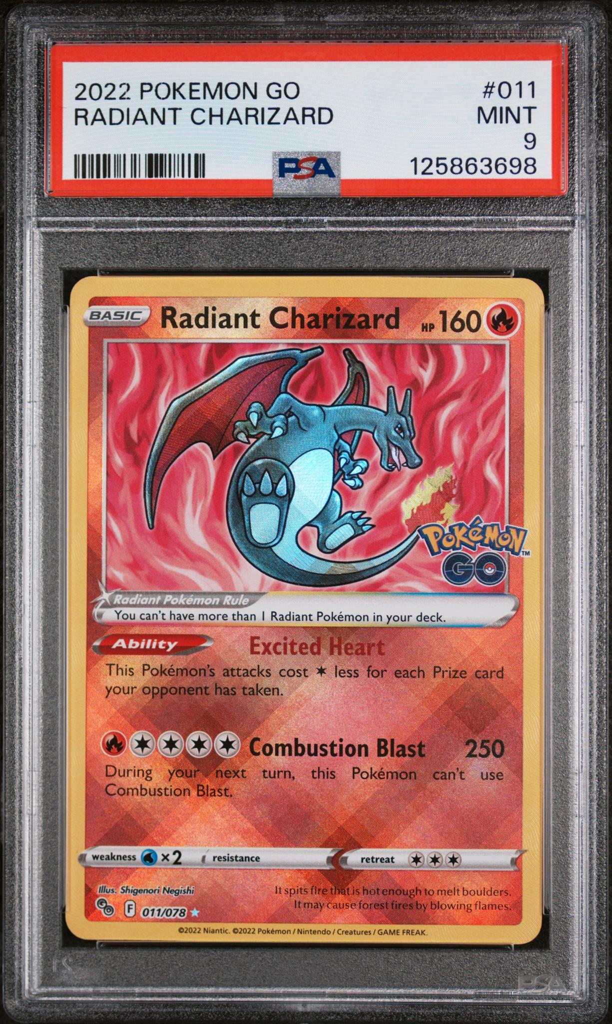 2022 Pokemon Go Radiant Charizard #11 PSA 9
