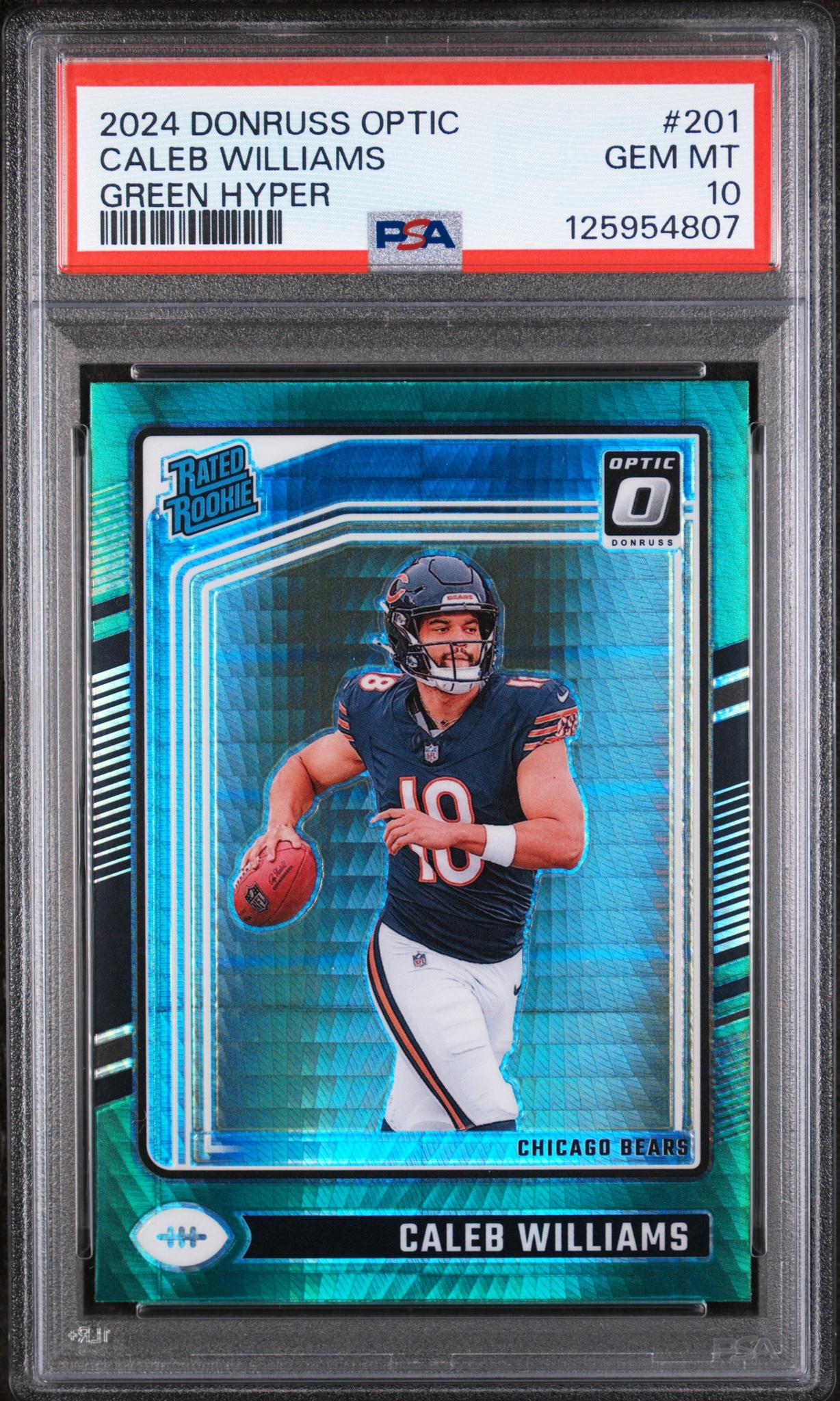 2024 Donruss Optic Green Hyper Caleb Williams #201 PSA 10