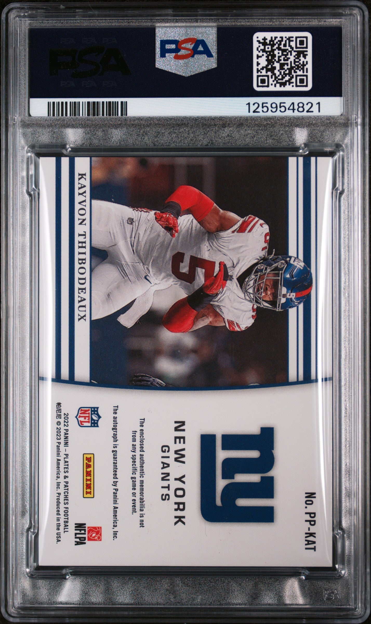 2022 Panini Chronicles Plates & Patches Rookie Jersey Autograph-Prime Kayvon Thibodeaux #PPKAT /25 PSA 9