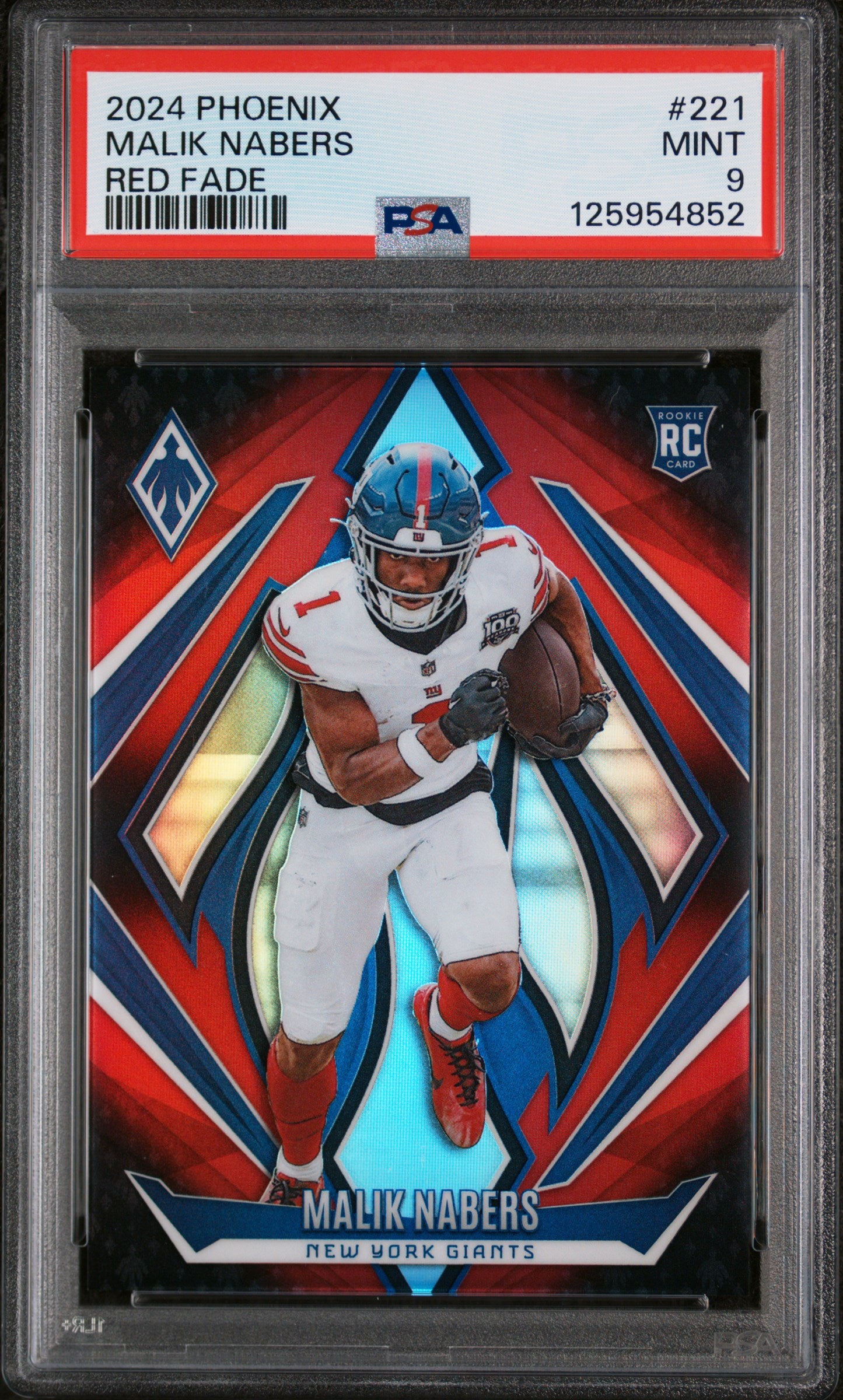 2024 Panini Phoenix Red Fade Malik Nabers #221 /299 PSA 9