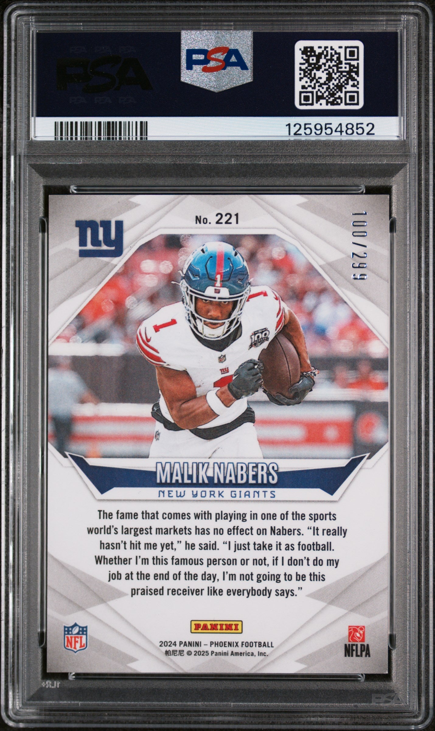 2024 Panini Phoenix Red Fade Malik Nabers #221 /299 PSA 9