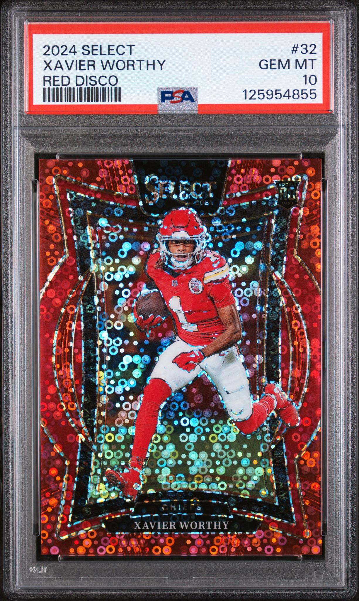 2024 Panini Select Red Disco Xavier Worthy #32 /49 PSA 10