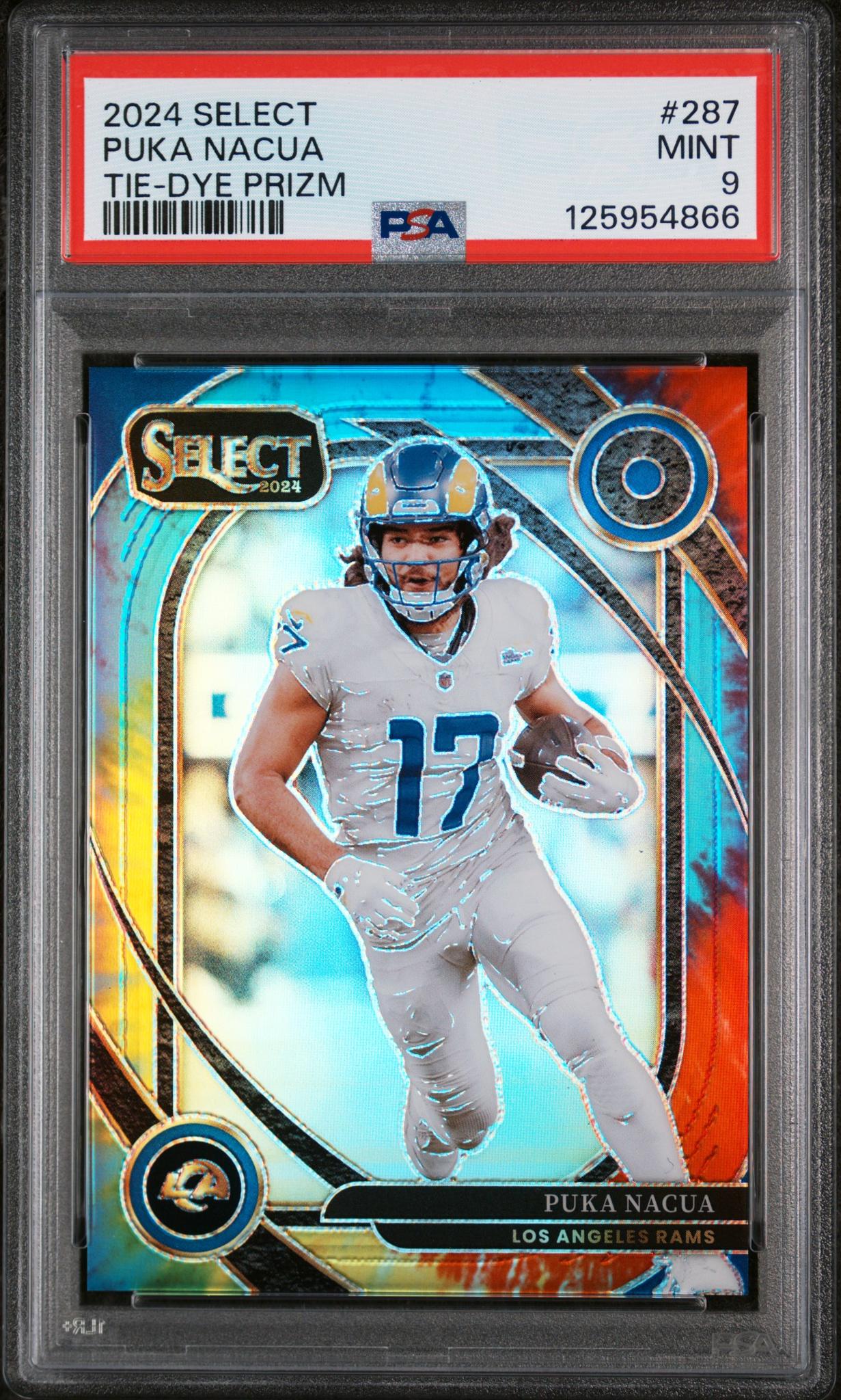 2024 Panini Select Prizm Tie Dye Puka Nacua #287 PSA 9